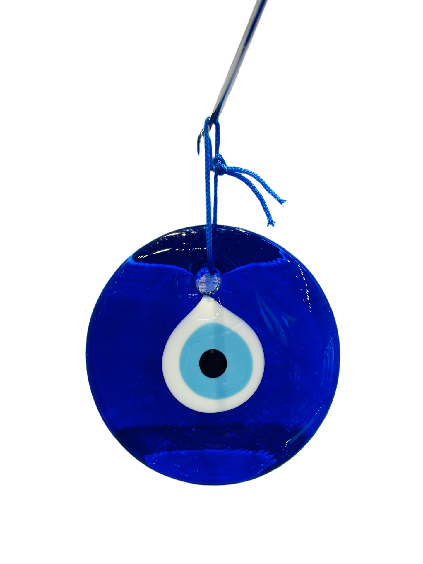 Glass Blue Evil Eye Wall Hanging Ornament - Turkish Handmade Nazar Amulet - Home Protection Charm - Evil Eye Wall Decor Amulet