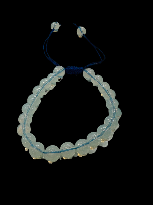 Opalite Blue Pull Tie String Bracelet