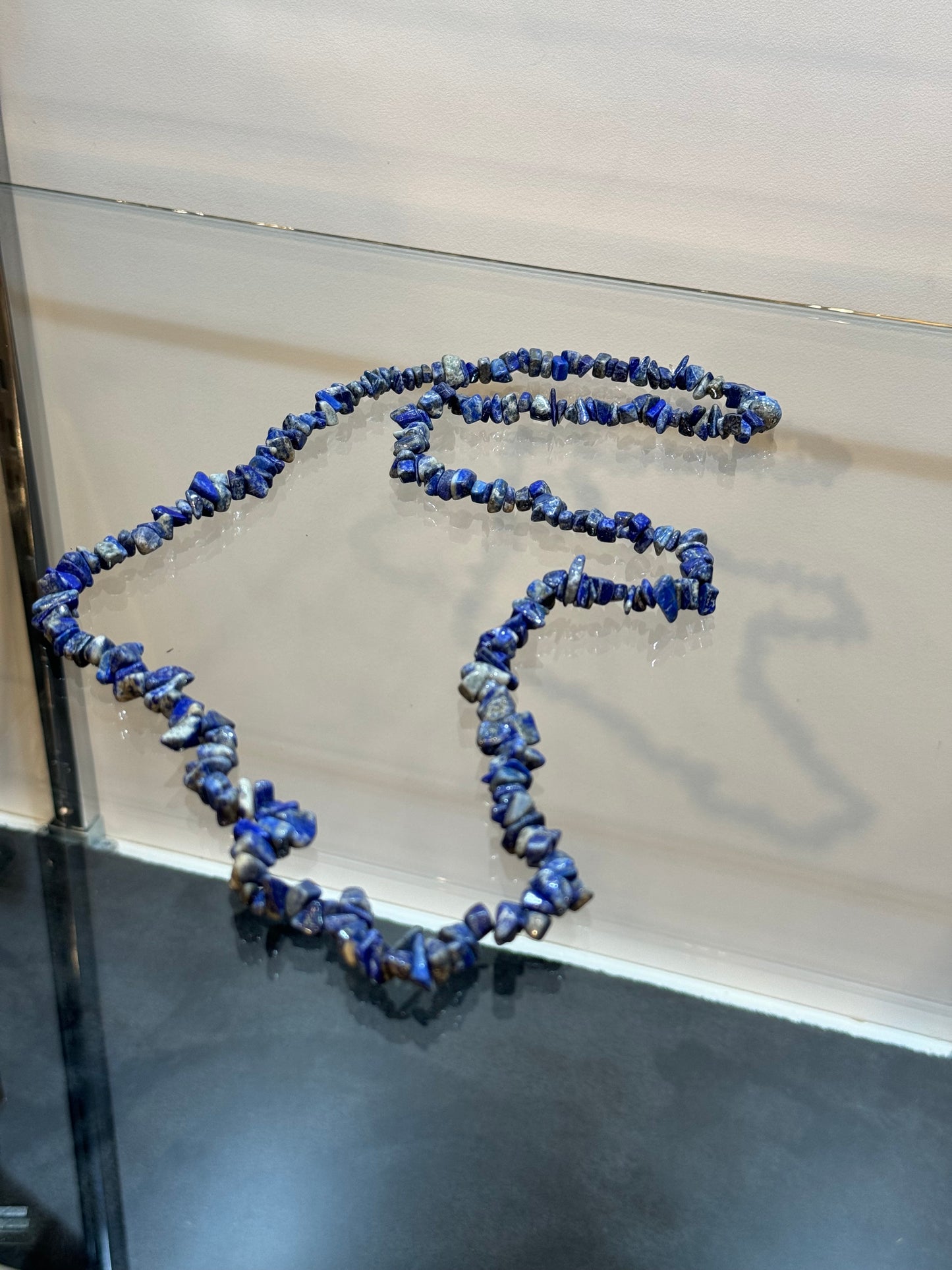 Lapis Lazuli Chip Beaded Long Necklace