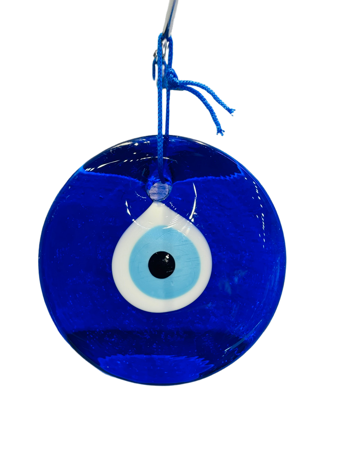 Glass Blue Evil Eye Wall Hanging Ornament - Turkish Handmade Nazar Amulet - Home Protection Charm - Evil Eye Wall Decor Amulet