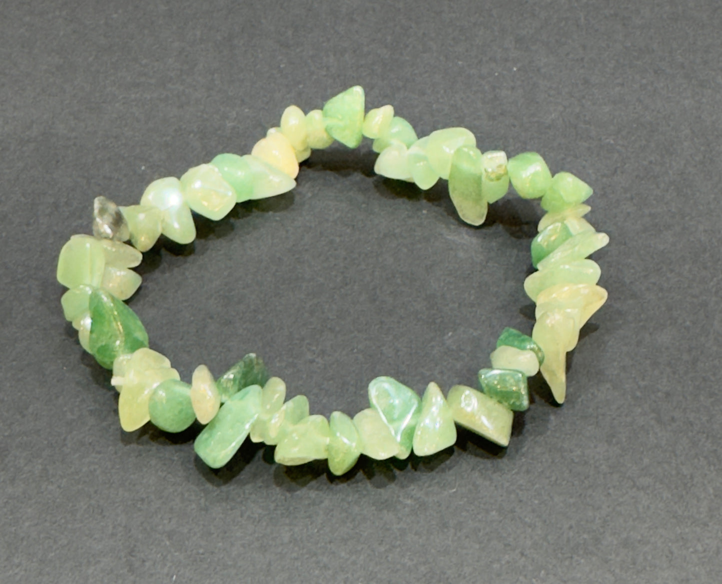 Light and Dark Green Aventurine Pebble Chips Bracelet