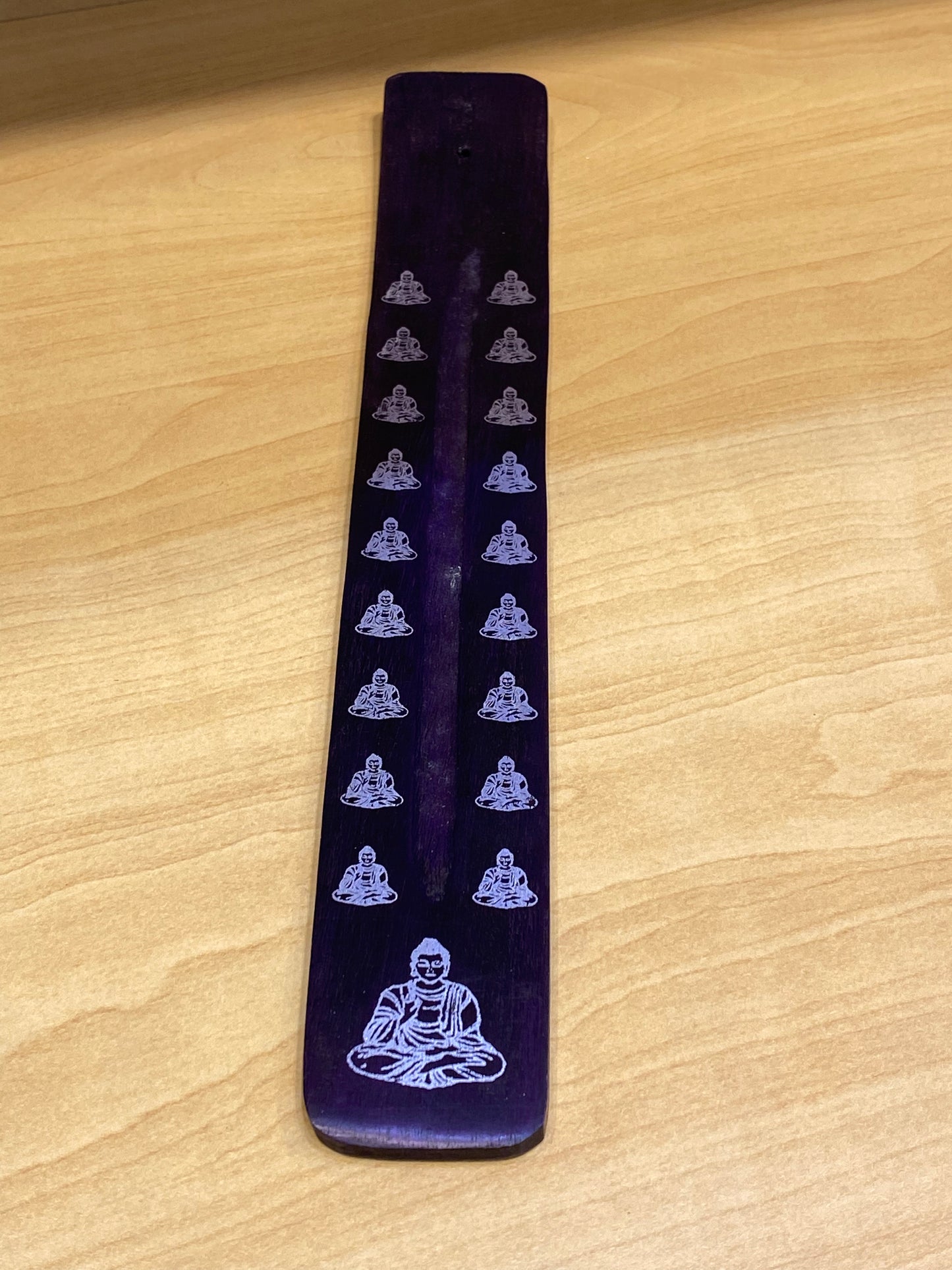 Wooden Incense Stick Holder Buddha (Purple )
