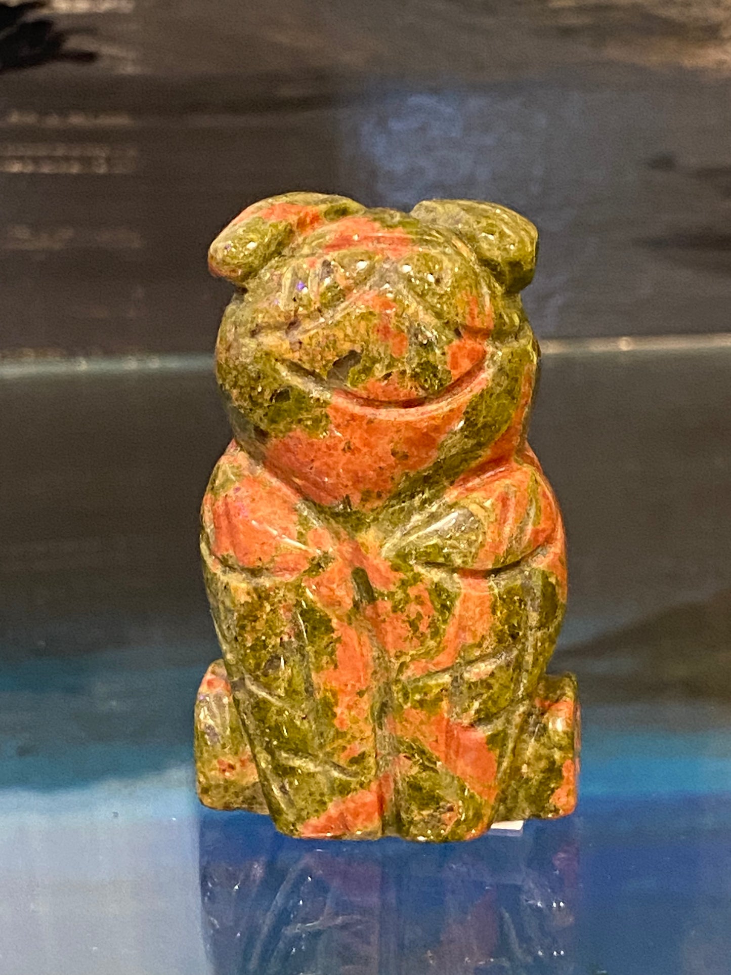 Unakite Polished Hand Carved Spirit Animal Owl