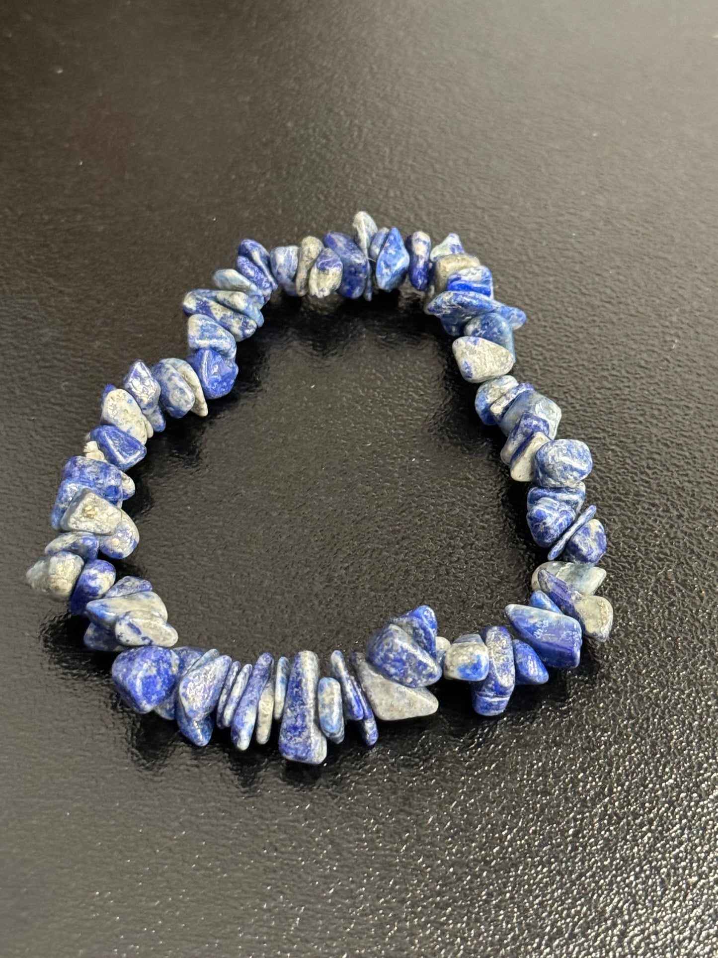 Lapis Lazuli Tumbled Chips Gemstone Bracelet 4mm