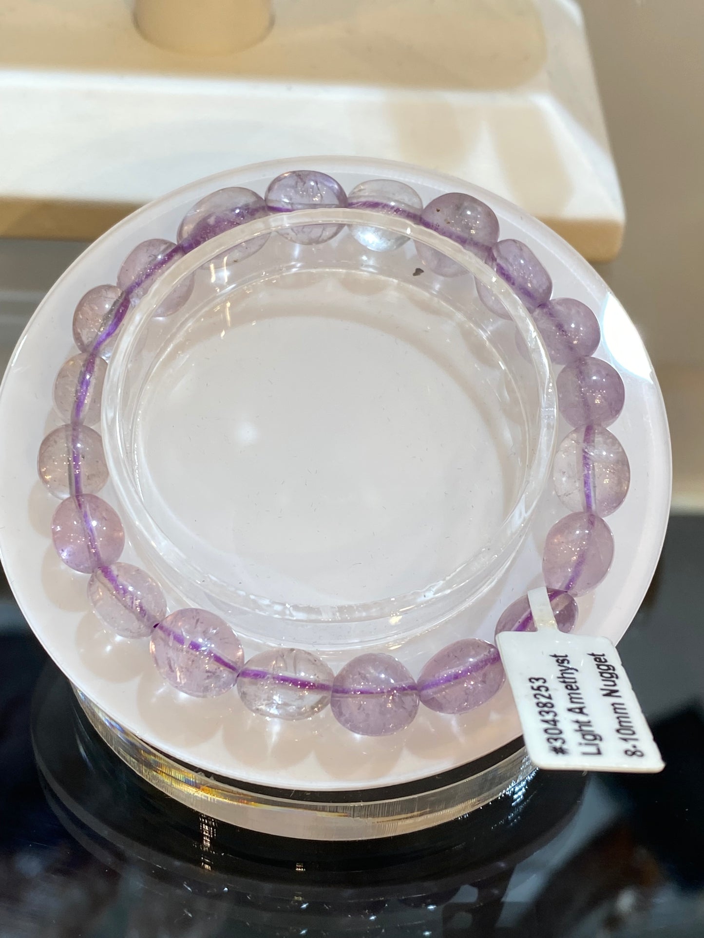 Amethyst Light Oval Nugget Bracelet (free-form bead stretch)