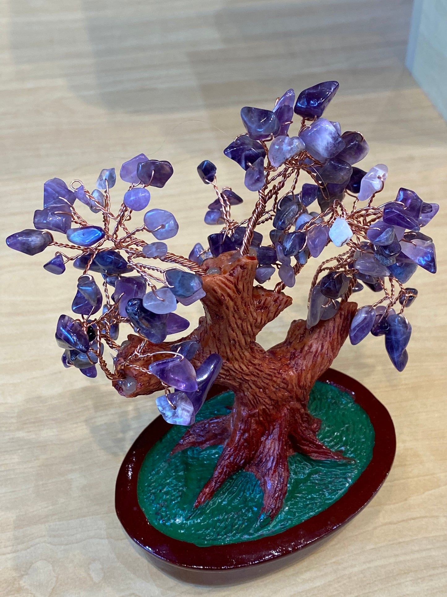 Feng Shui Bonsai Amethyst Tree In Red Tub