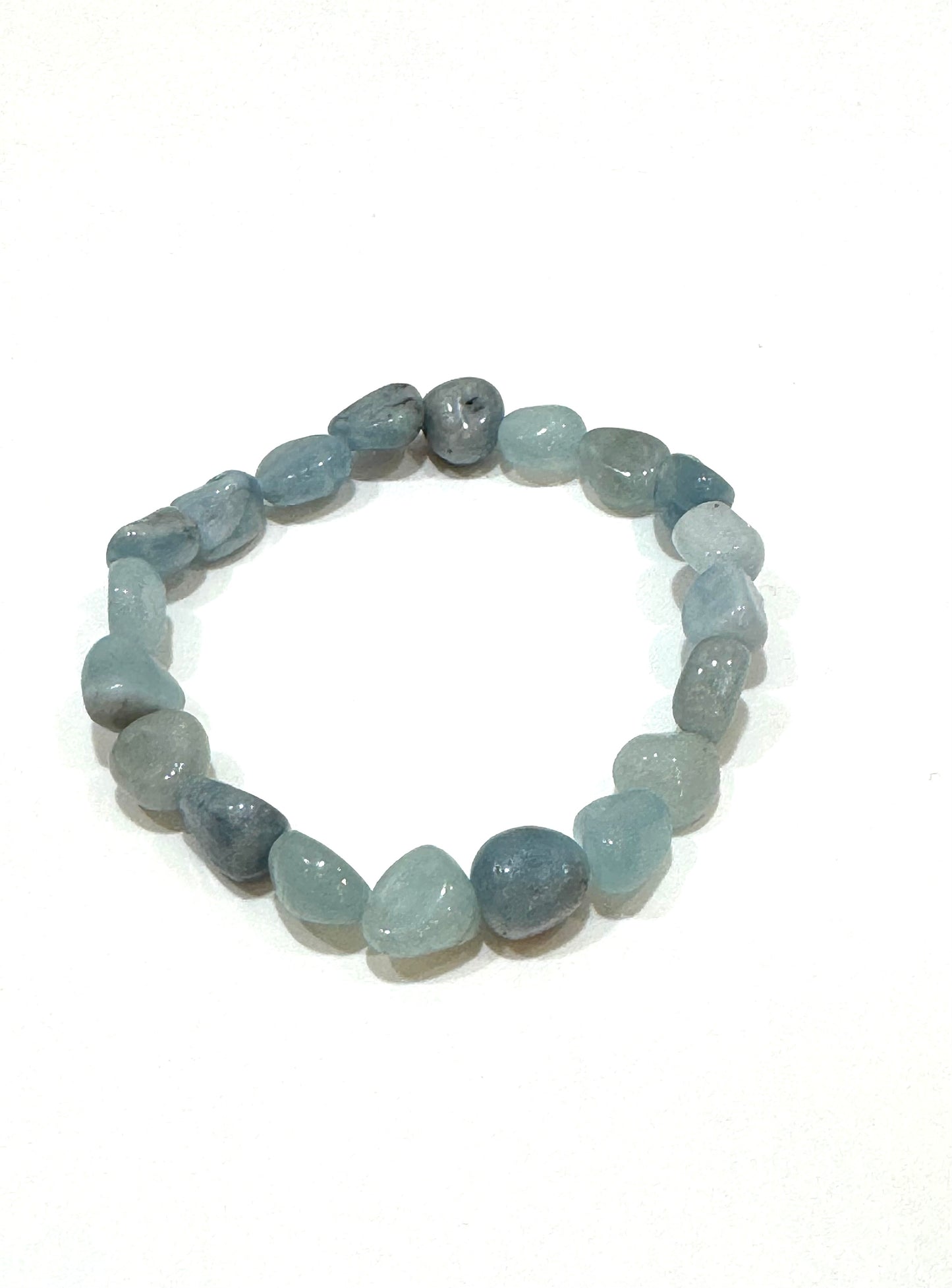 Aquamarine Polished Chips Beaded Bracelet