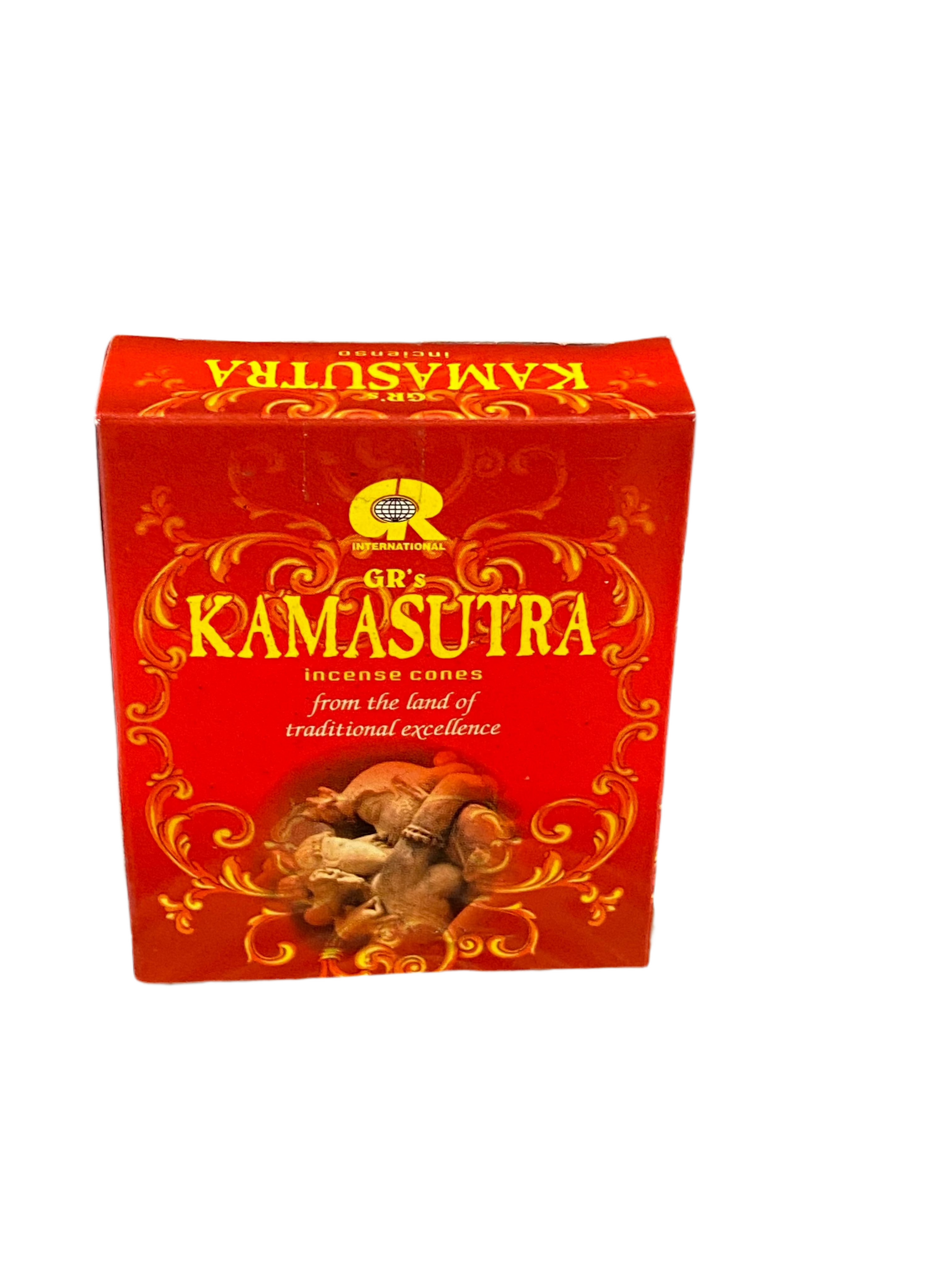 Kamasutra Incense Cones GR'S 10 count box with premium fragrance.