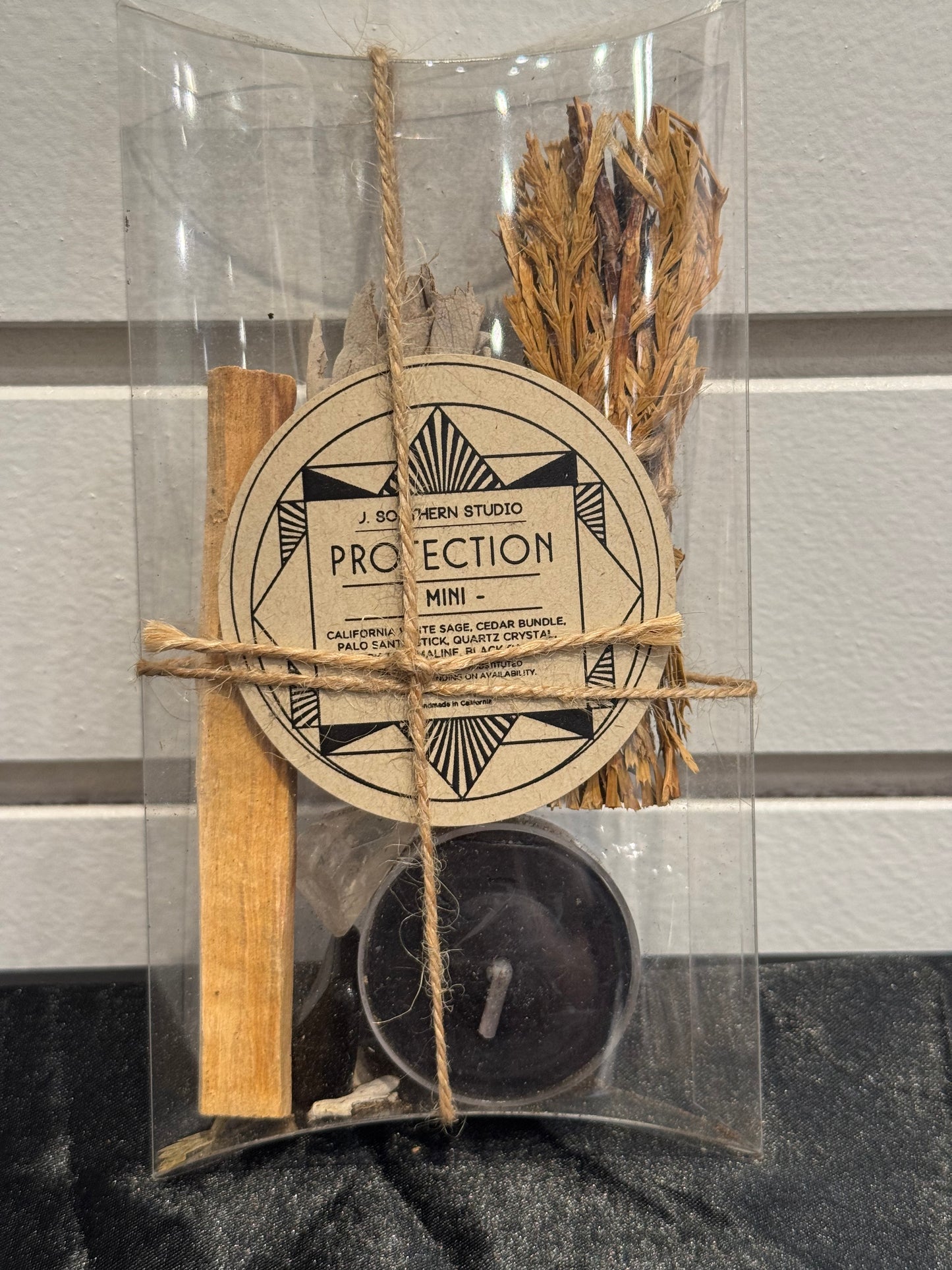 Mini Protection Ritual Kit Gift Set with Crystals and Candle