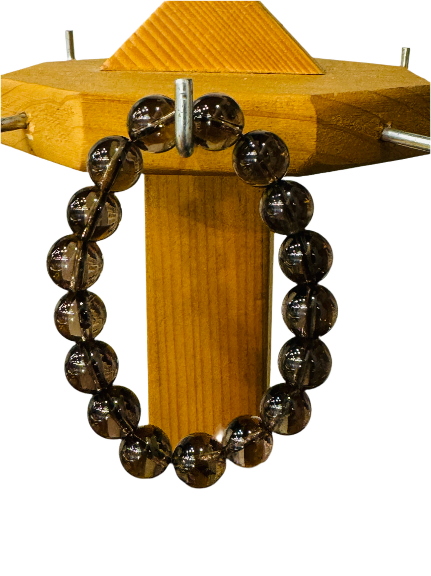 Smoky Quartz Gemstone Stretch Bracelet 10mm