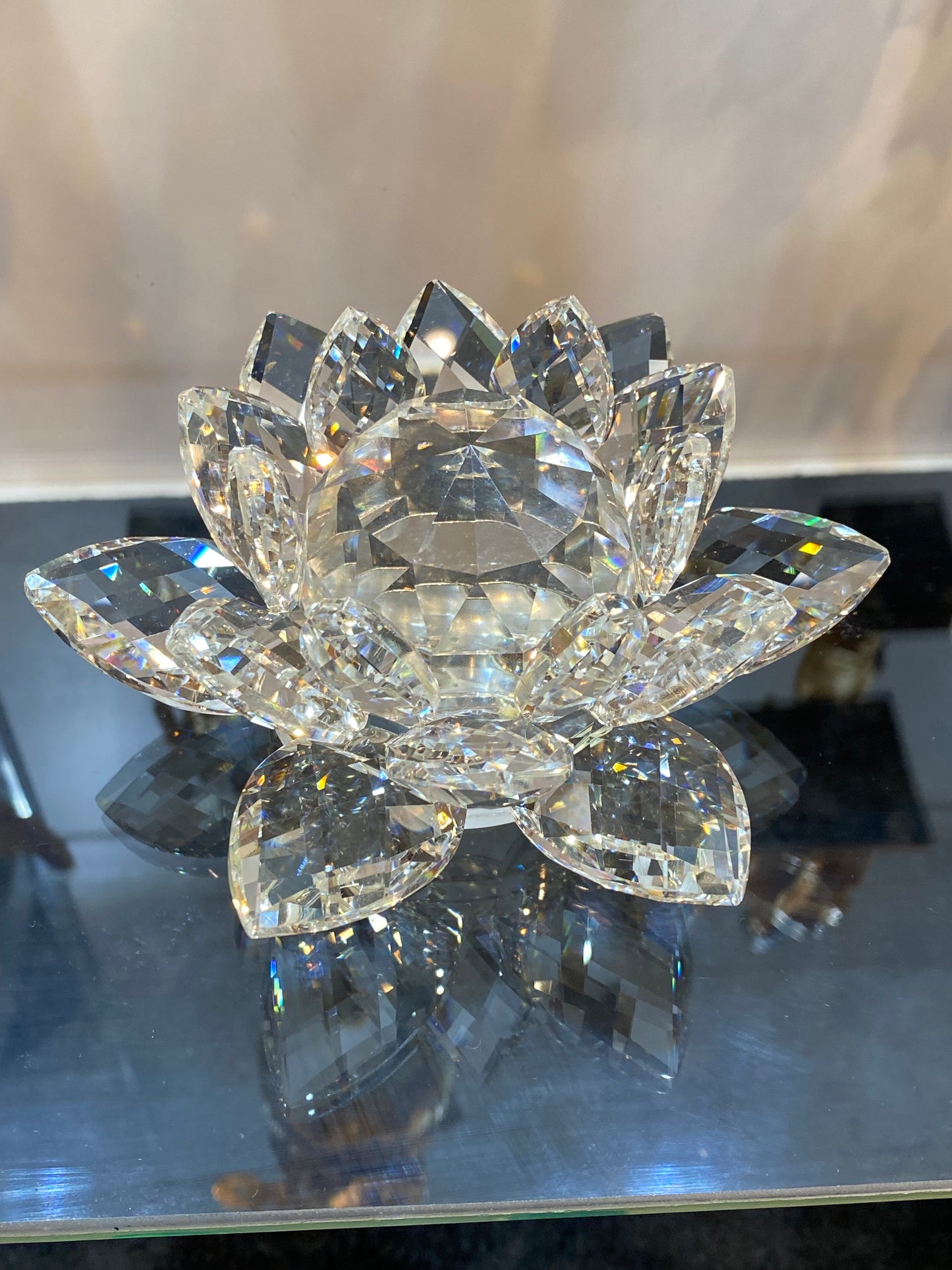 Feng Shui Crystal Clear Lotus Flower 6”