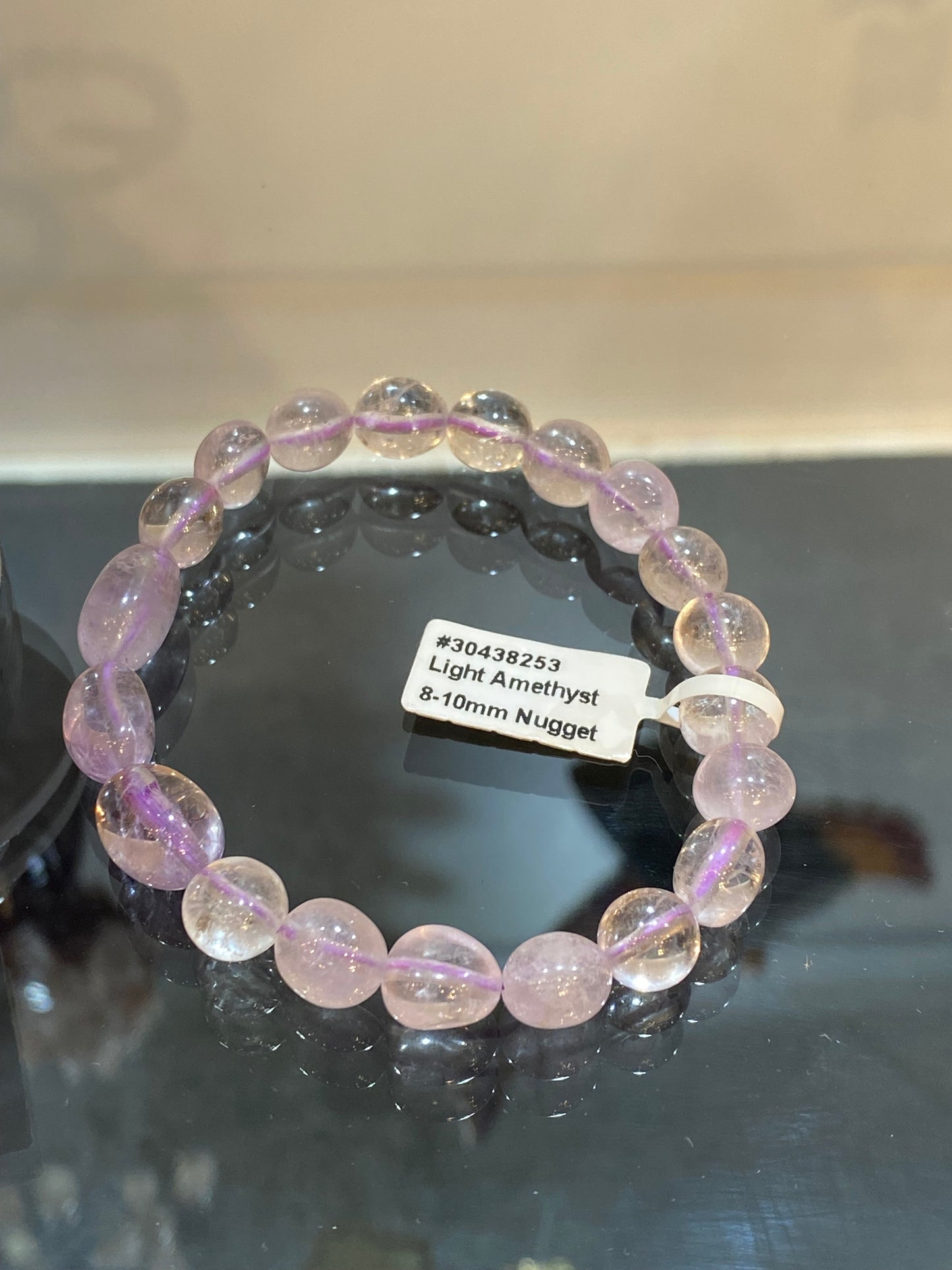 Amethyst Light Nugget Bracelet (free-form bead stretch)