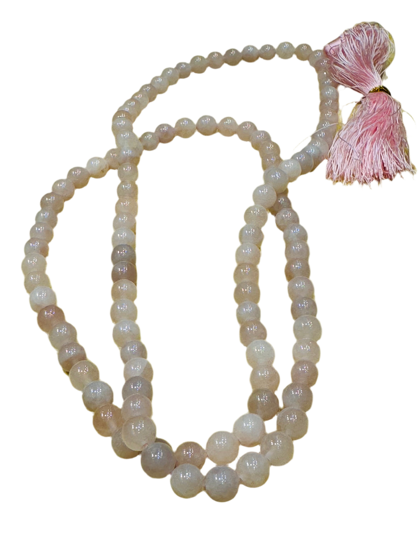 Rose Quartz Japamala Beads Light Pink Tassel 108