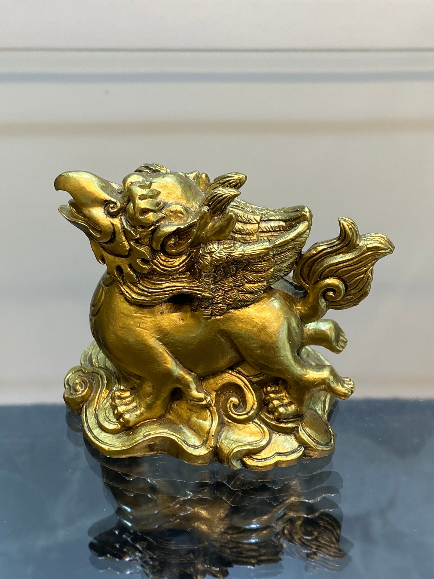 Feng Shui Golden Chinese Auspicious Gryphon Bird