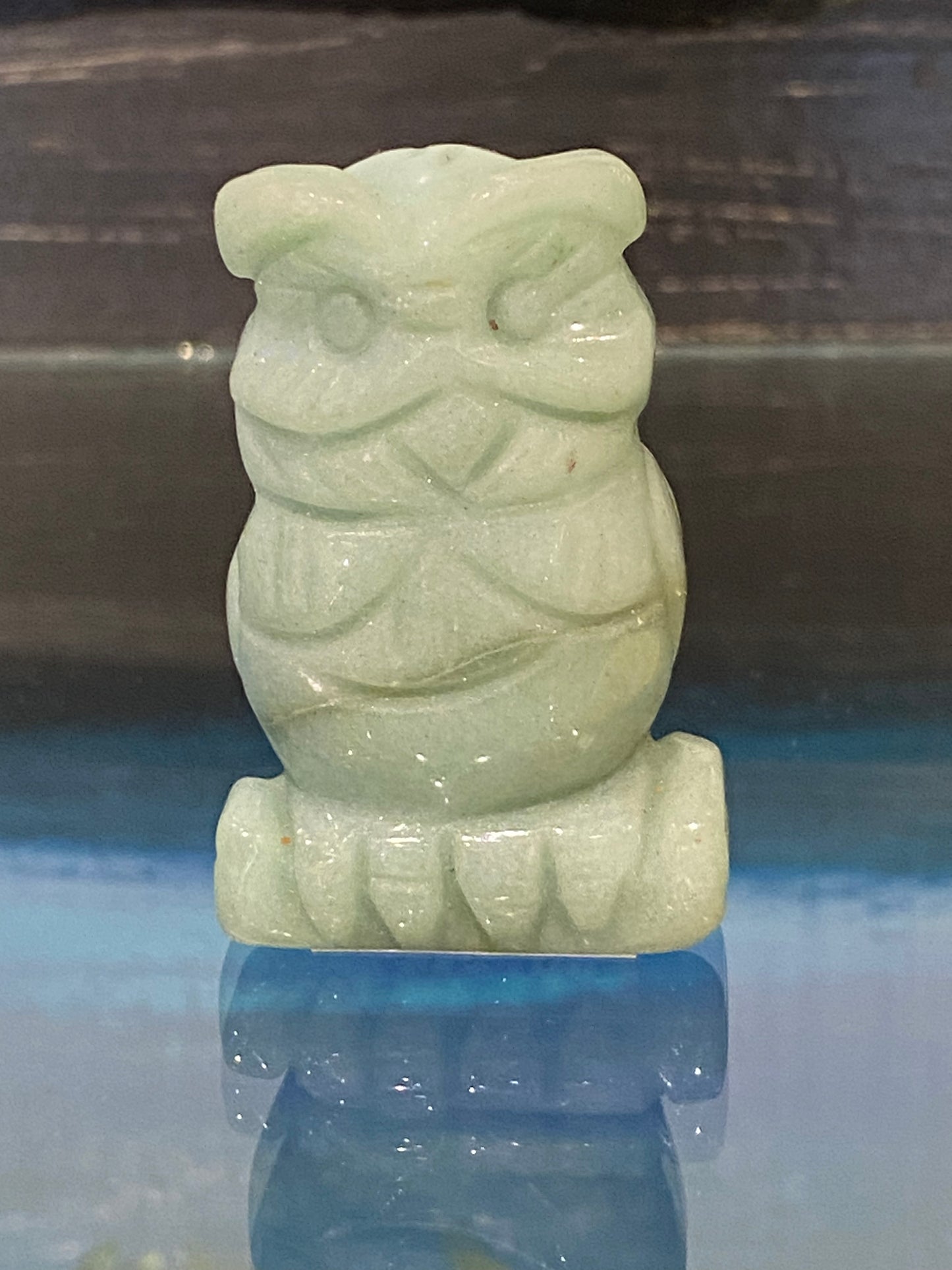 Green Aventurine Spirit Animal Hand Carved Owl