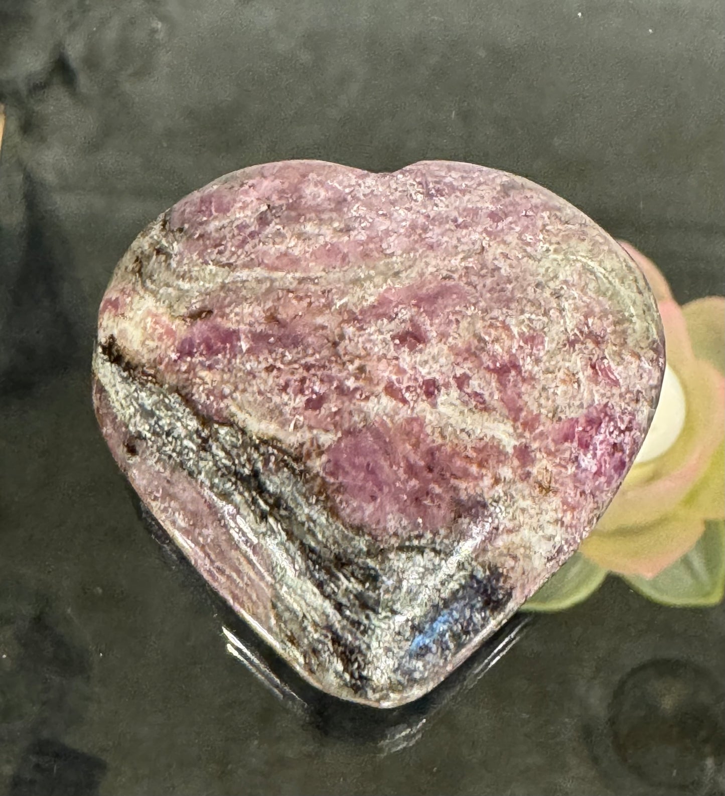 Charoite Polished Hand Carved Palm Stone Heart