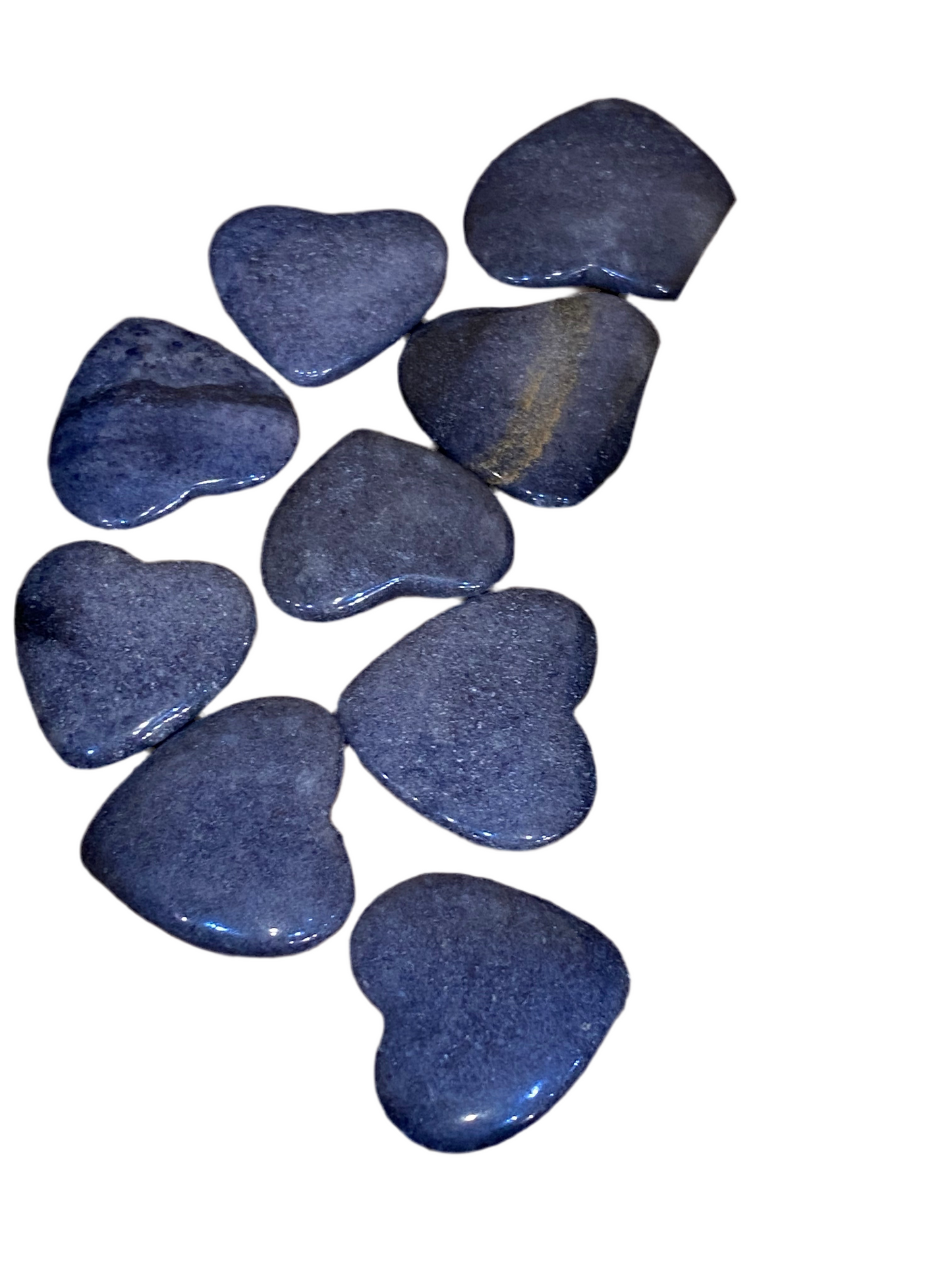 Blue Aventurine Heart Tumbled Hand Carved Polished Flat