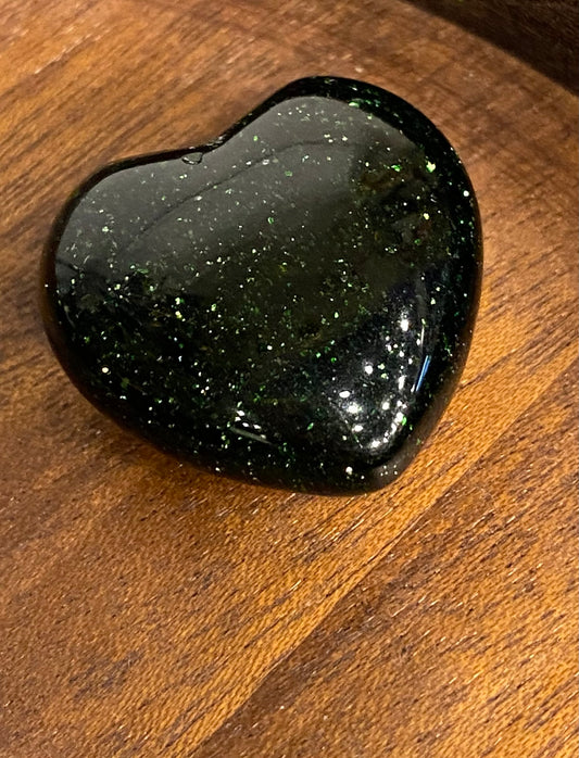 Goldstone Hand Carved Polished Pocket Heart