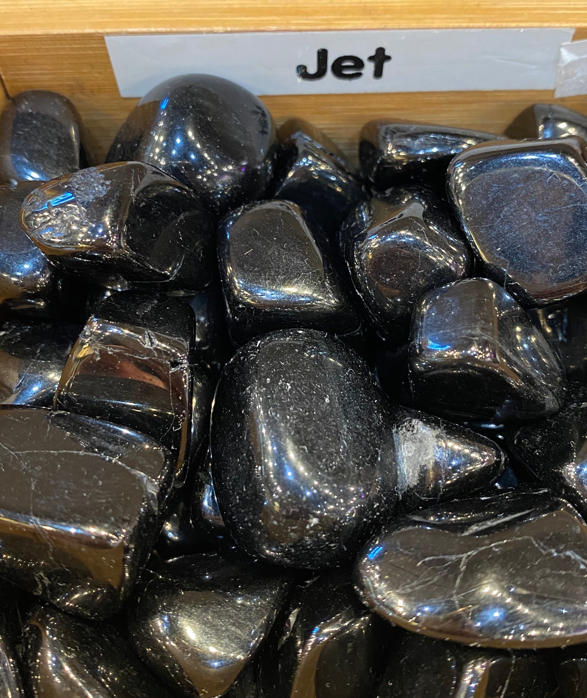 Jet Tumbled Stones