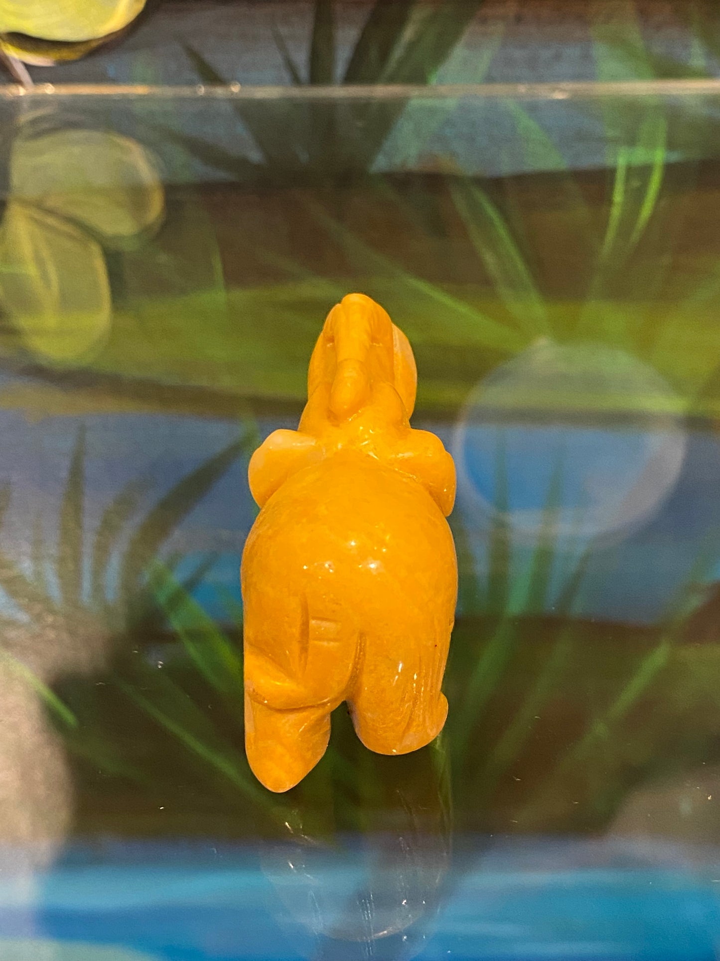 Yellow Jasper Polished Hand Carved Spirit Animal Elephant