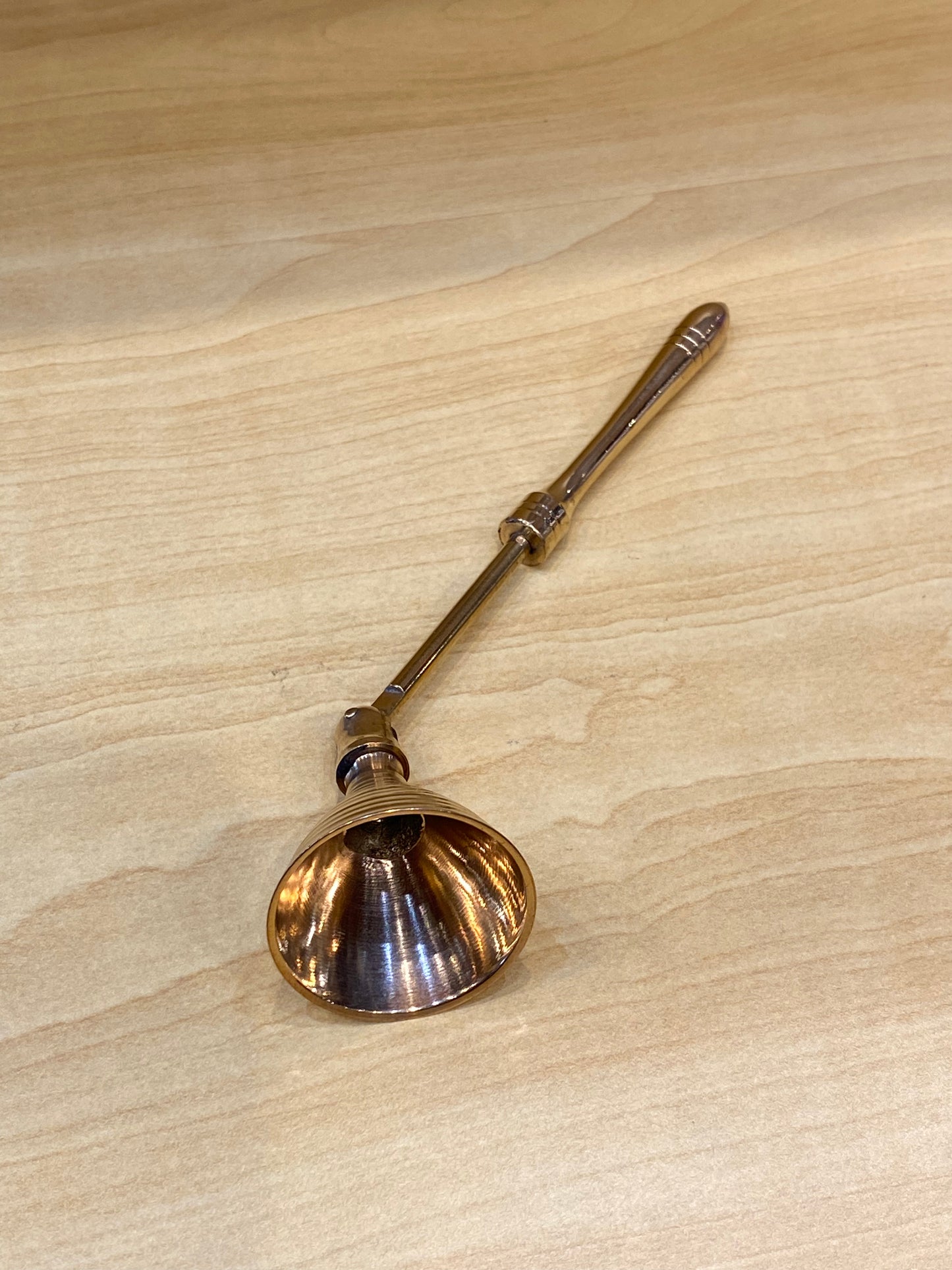 Mini Snuffer made of Brass with Handle. Spiral Design Gold Color