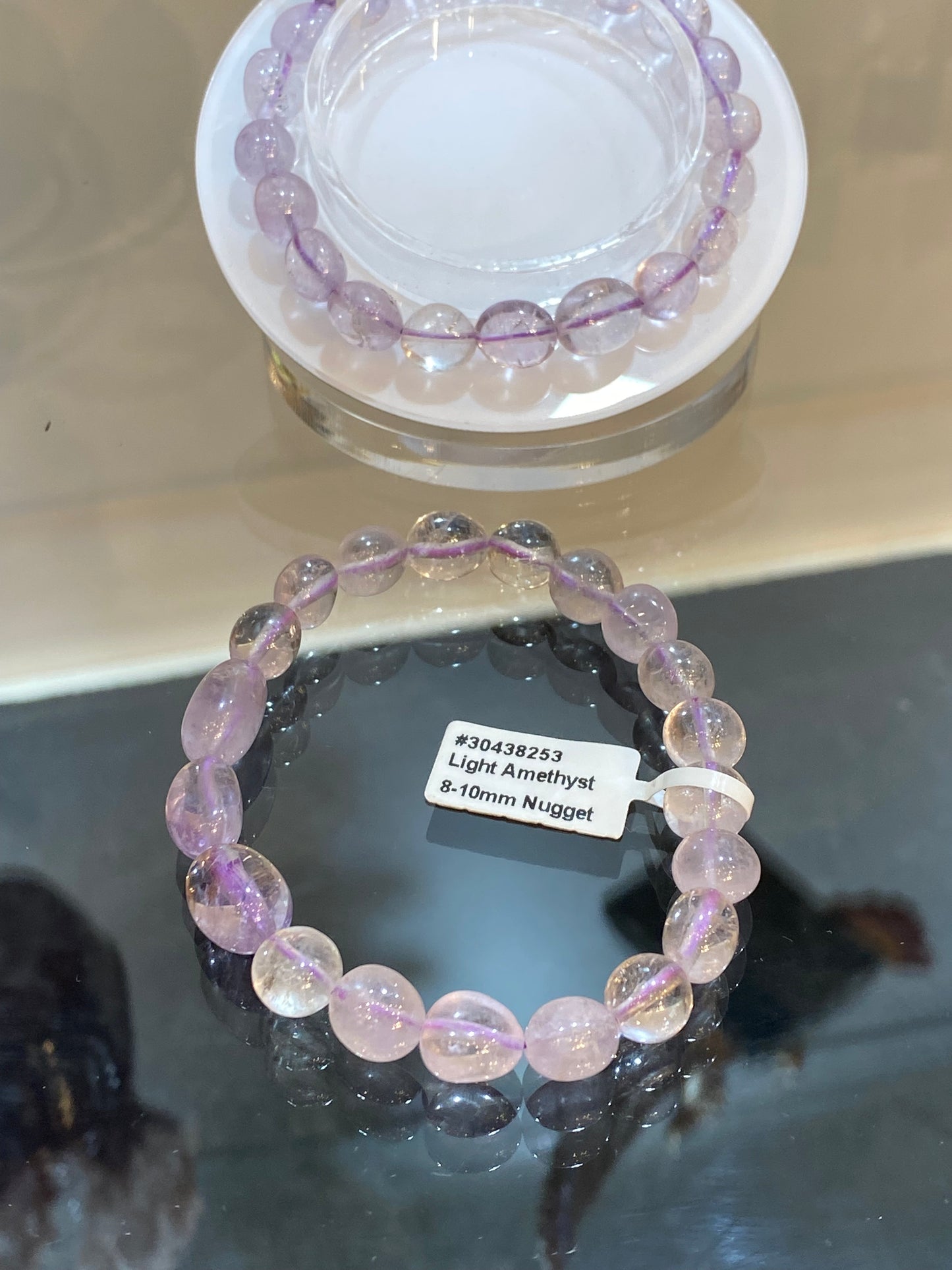 Amethyst Light Nugget Bracelet (free-form bead stretch)