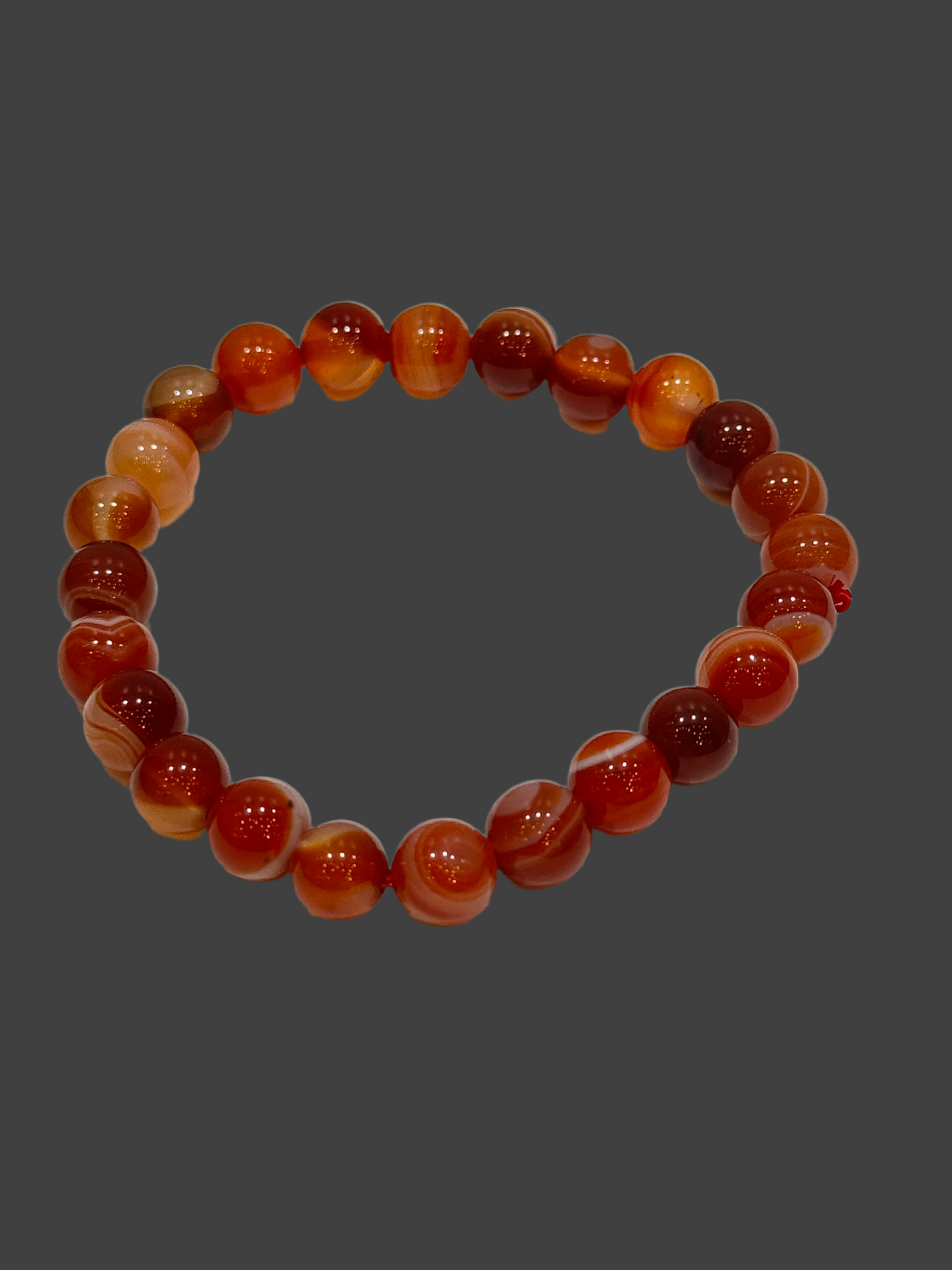 Fire Agate Round Stretch Beaded Bracelet