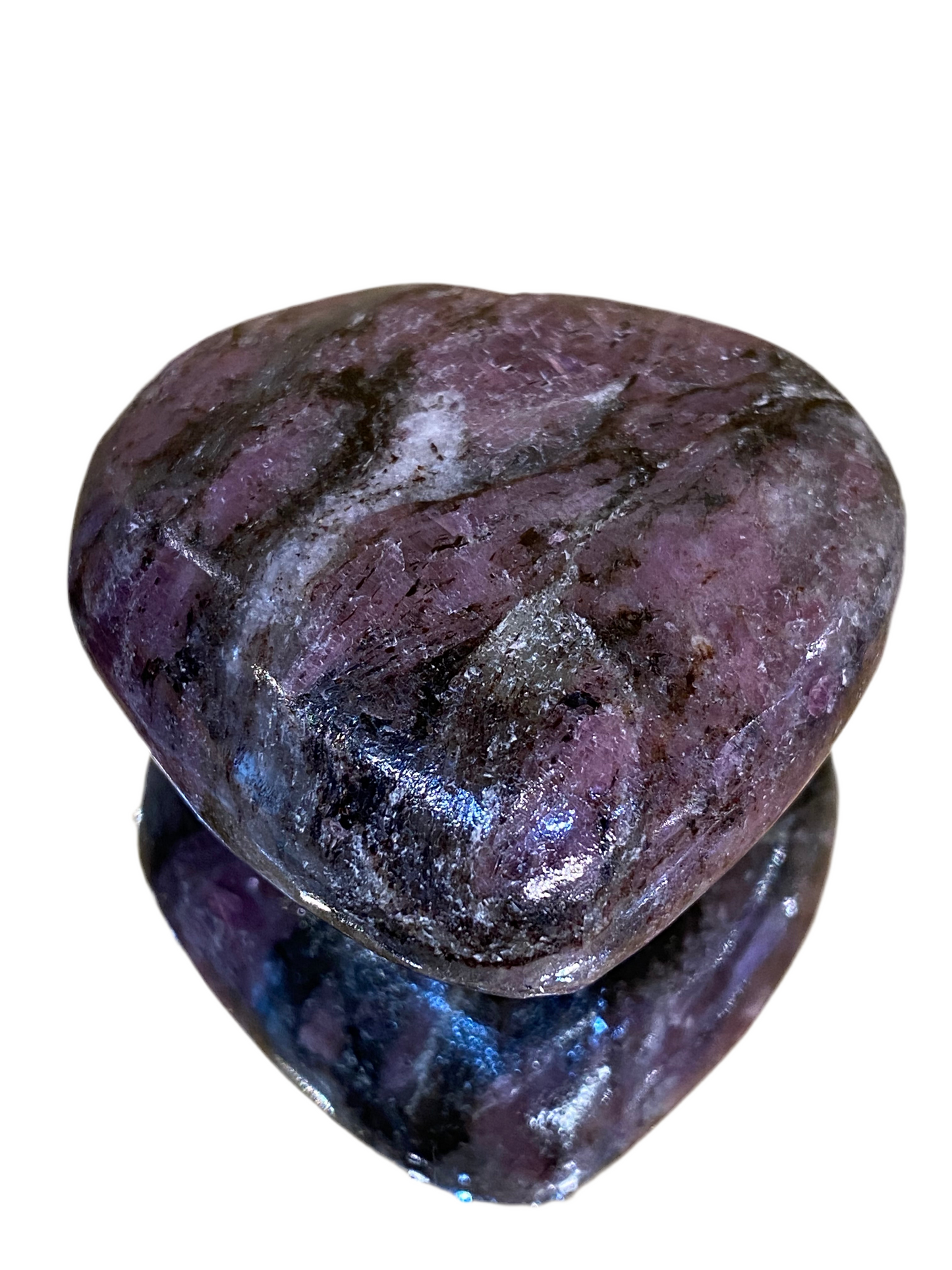 Charoite Heart Tumbled Hand Carved Polished Pocket Stone