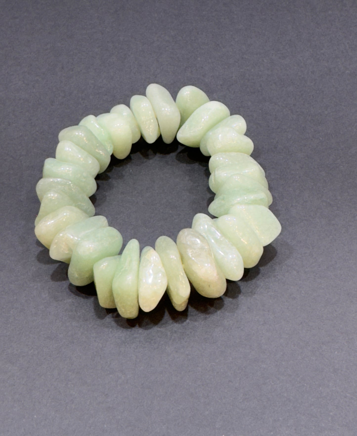 Aventurine (Green) Chunky Tumbled Bracelet ( free-form bead stretch)