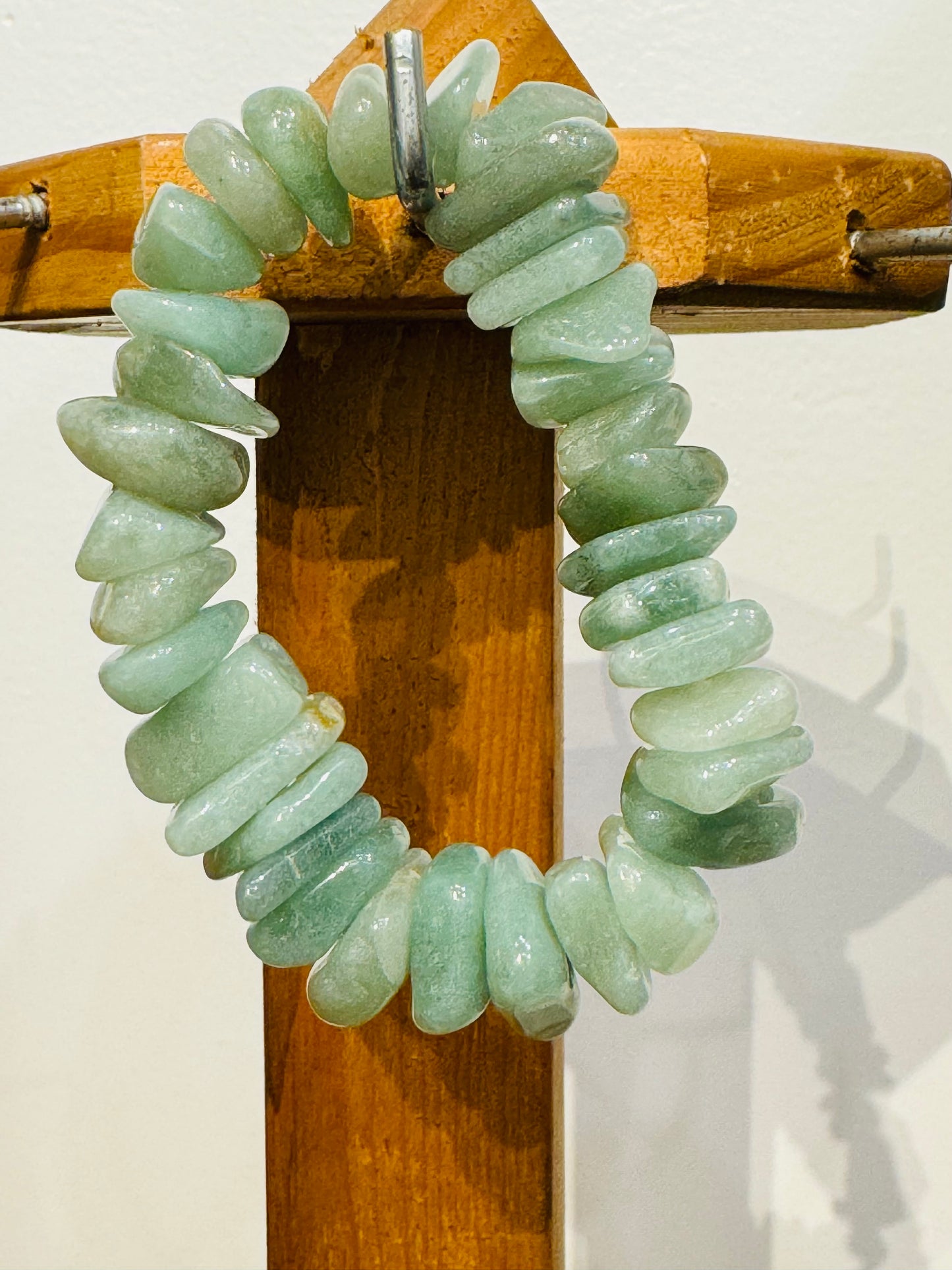 Aventurine (Green) Chunky Tumbled Bracelet ( free-form bead stretch)