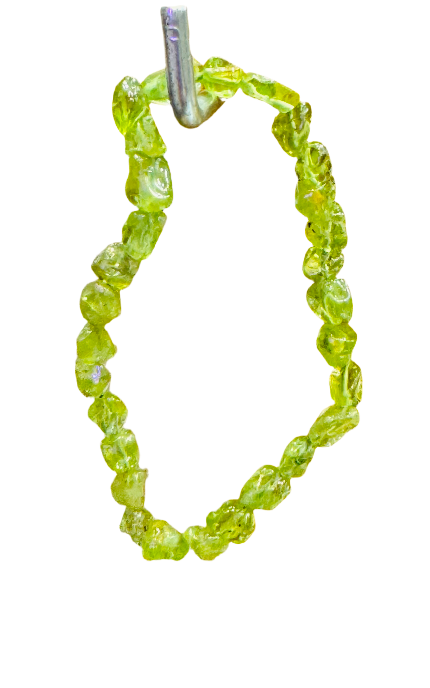 Peridot Stone Chips Stretch Bracelet