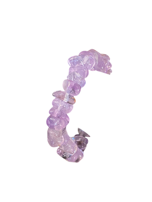 Amethyst Chip Tumbled String Bracelet