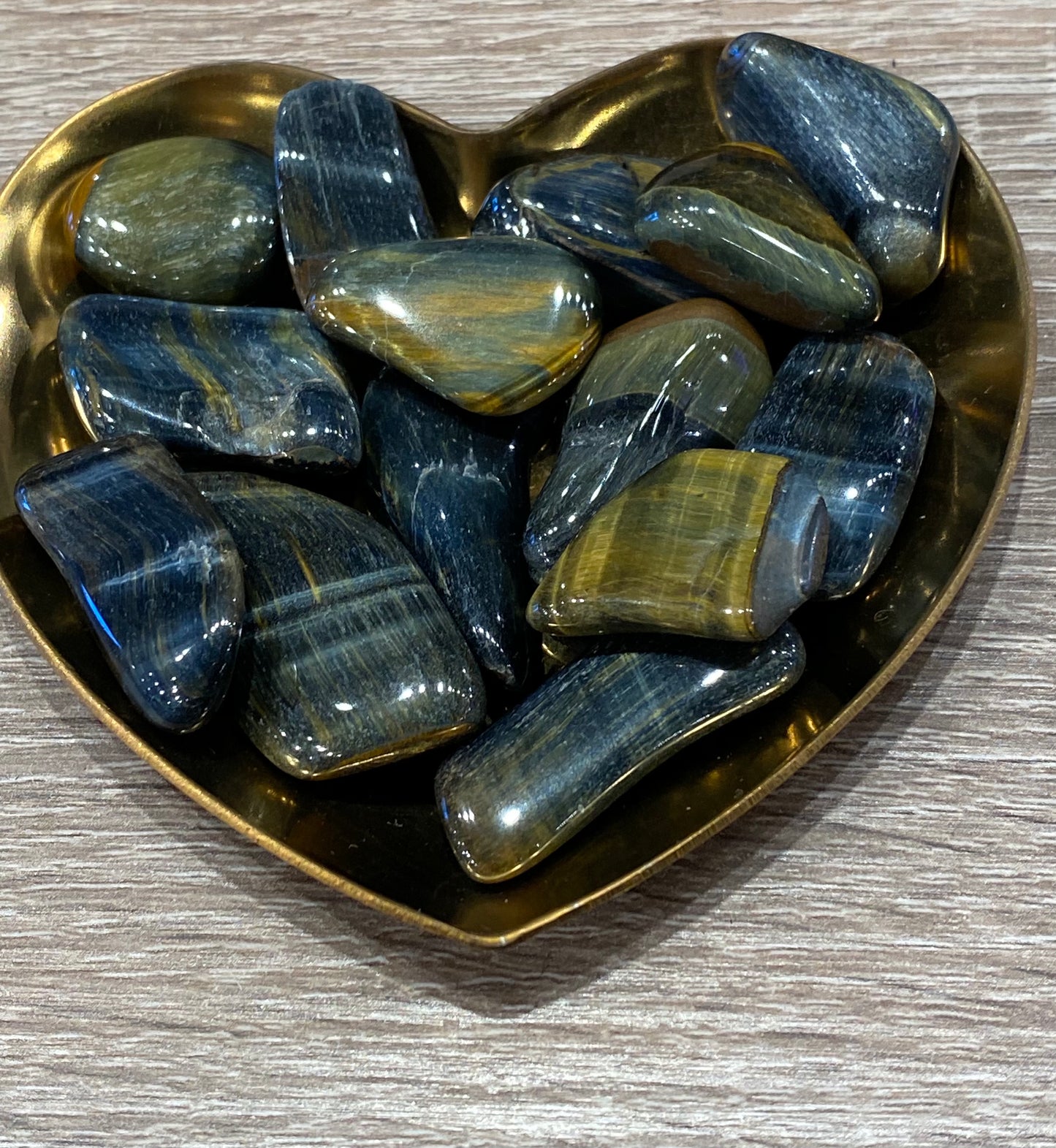 Blue Golden Tiger’s Eye Polished Tumbled Stone 1pc