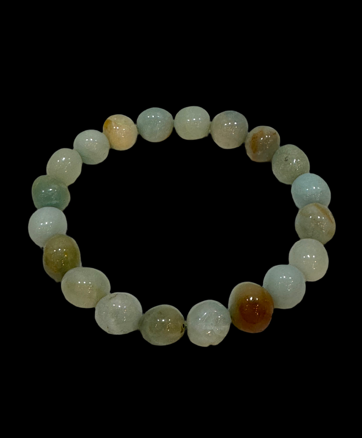 Multi Colored Amazonite Round Polished Beaded Bracelet 8mm