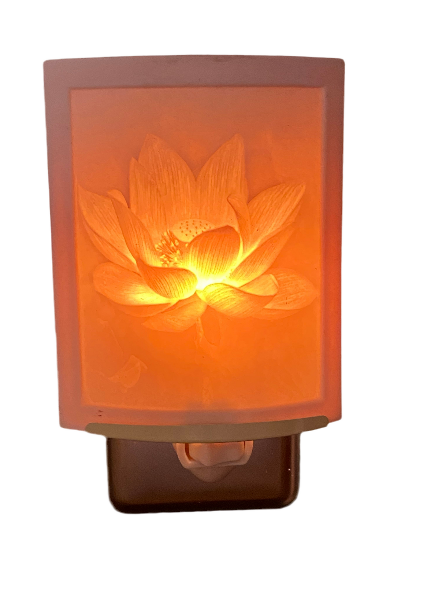 Porcelain Garden Lithophane Night Light Curved Lotus