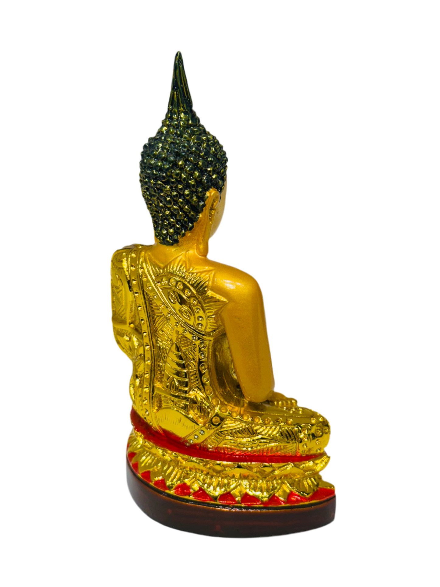 Tibetan Buddha Gold Color With Red Trim