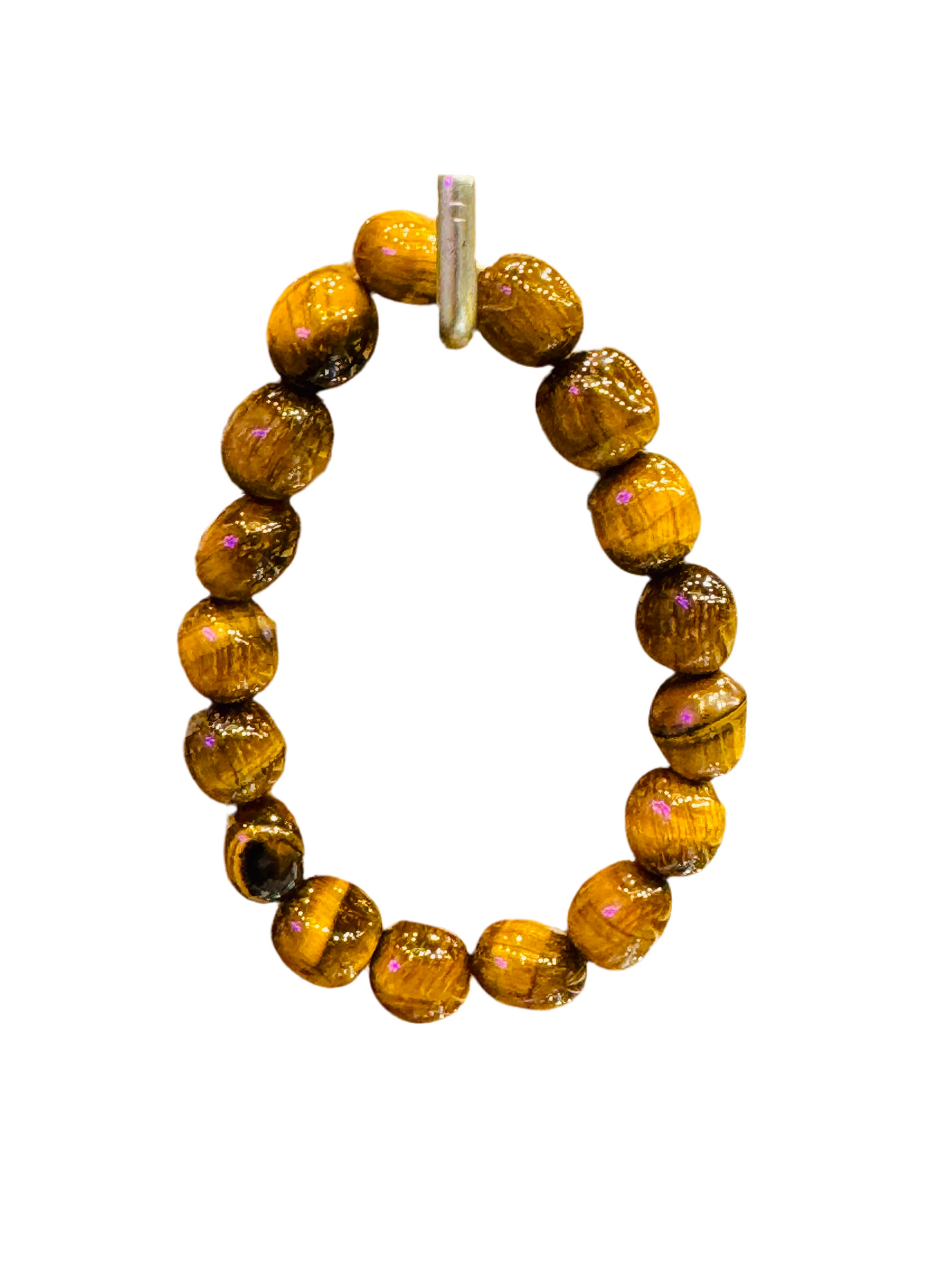 Natural Tigers Eye Nugget Polished Beaded Bracelet 7mm