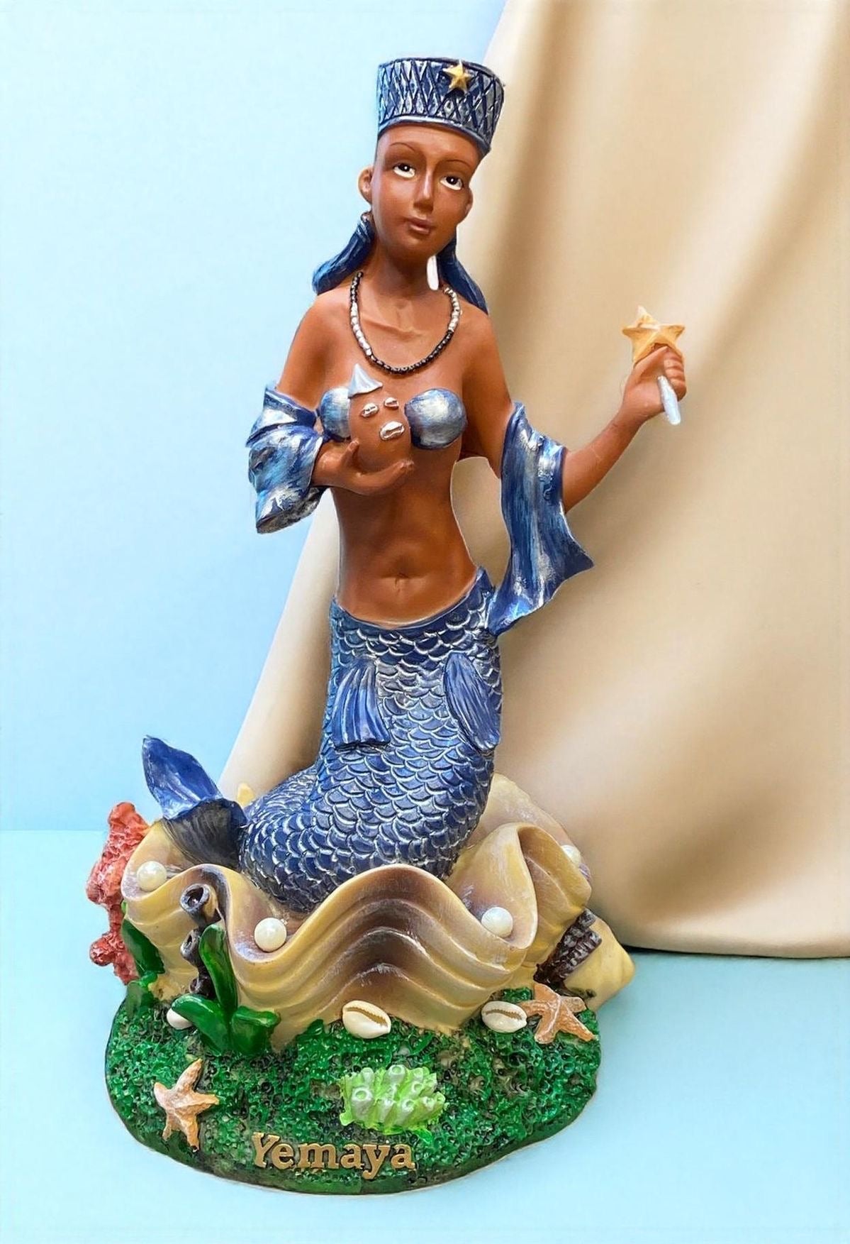 Yemaya Orisha Goddess of the Seas 16” Statue Brown