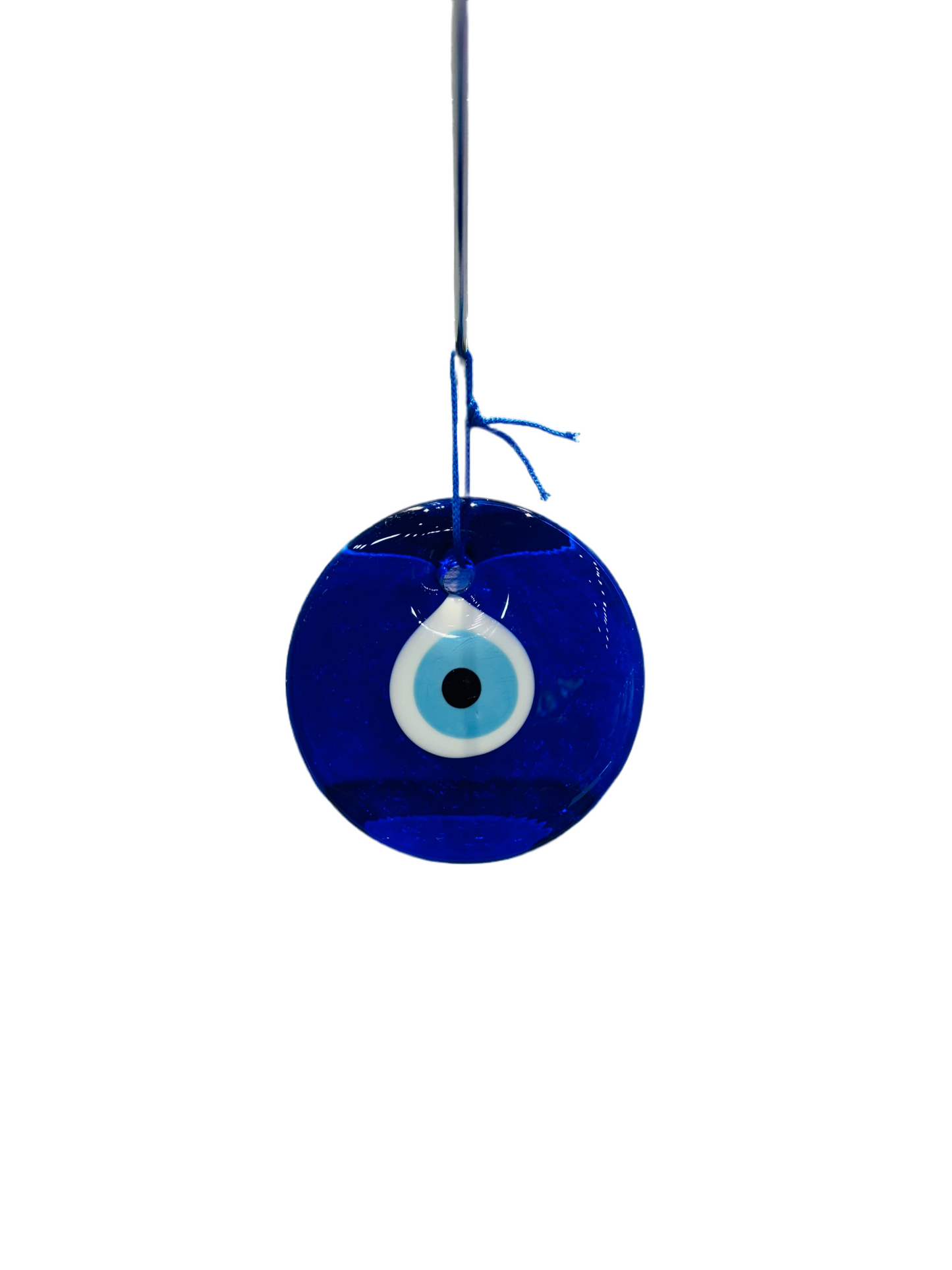 Glass Blue Evil Eye Wall Hanging Ornament - Turkish Handmade Nazar Amulet - Home Protection Charm - Evil Eye Wall Decor Amulet