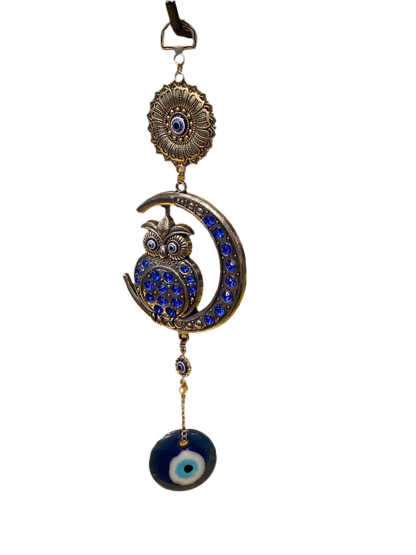 Owl Over The Crescent Moon Evil Eye 