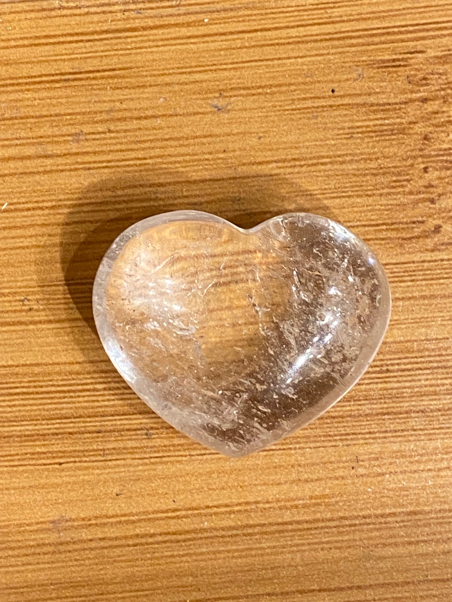 Clear Quartz Hand Carved Polished Pocket Heart