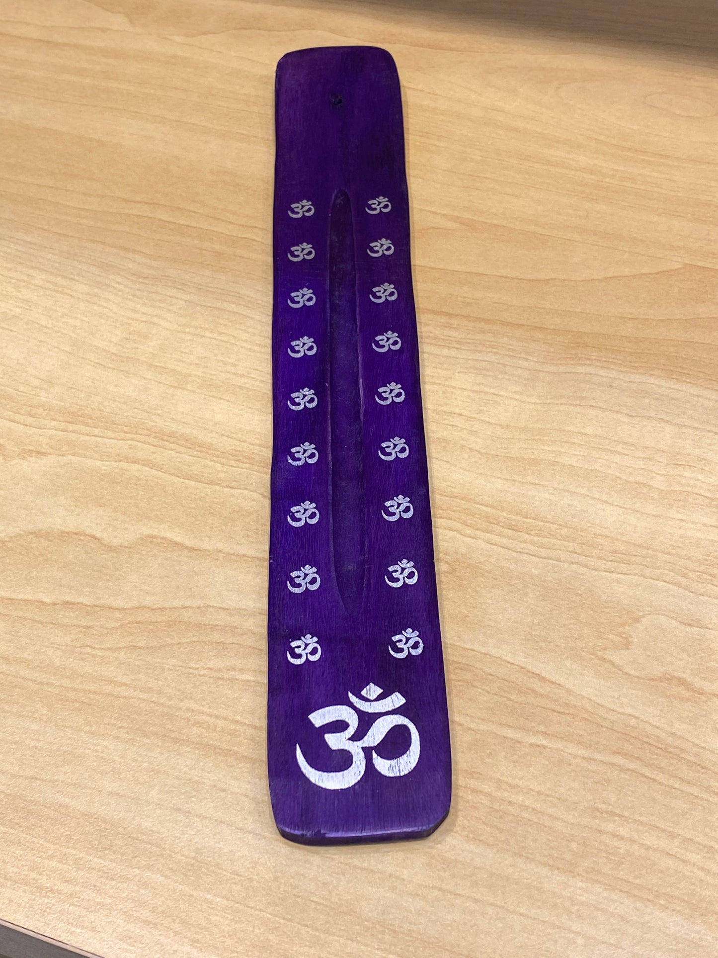 Wooden Incense Stick Holder Om (Purple)