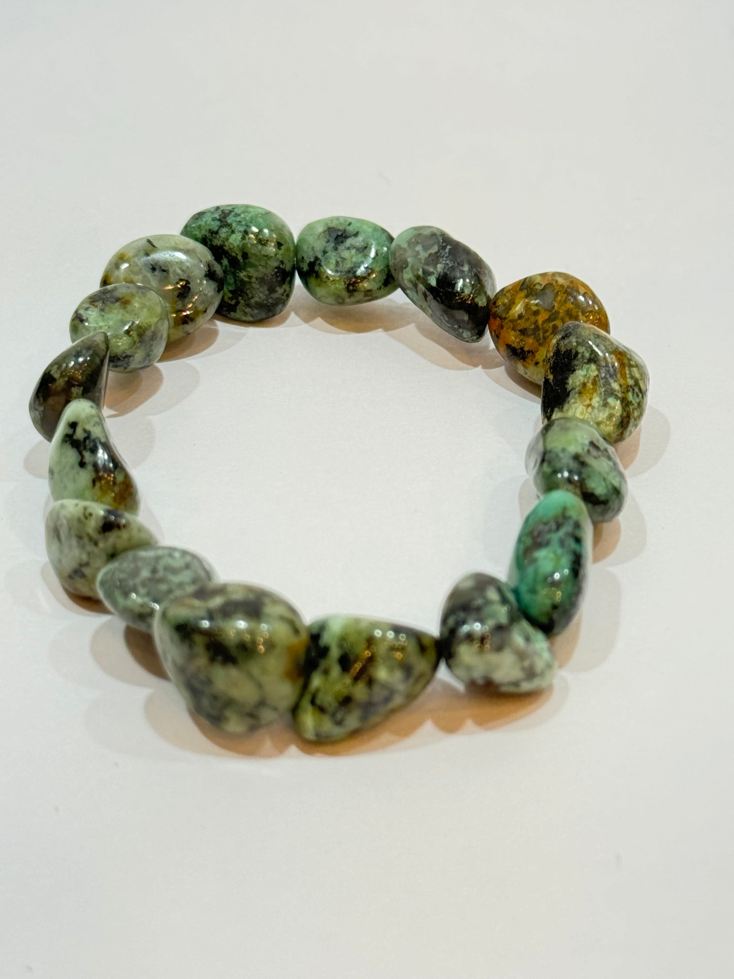 African Turquoise Tumbled String Bracelet