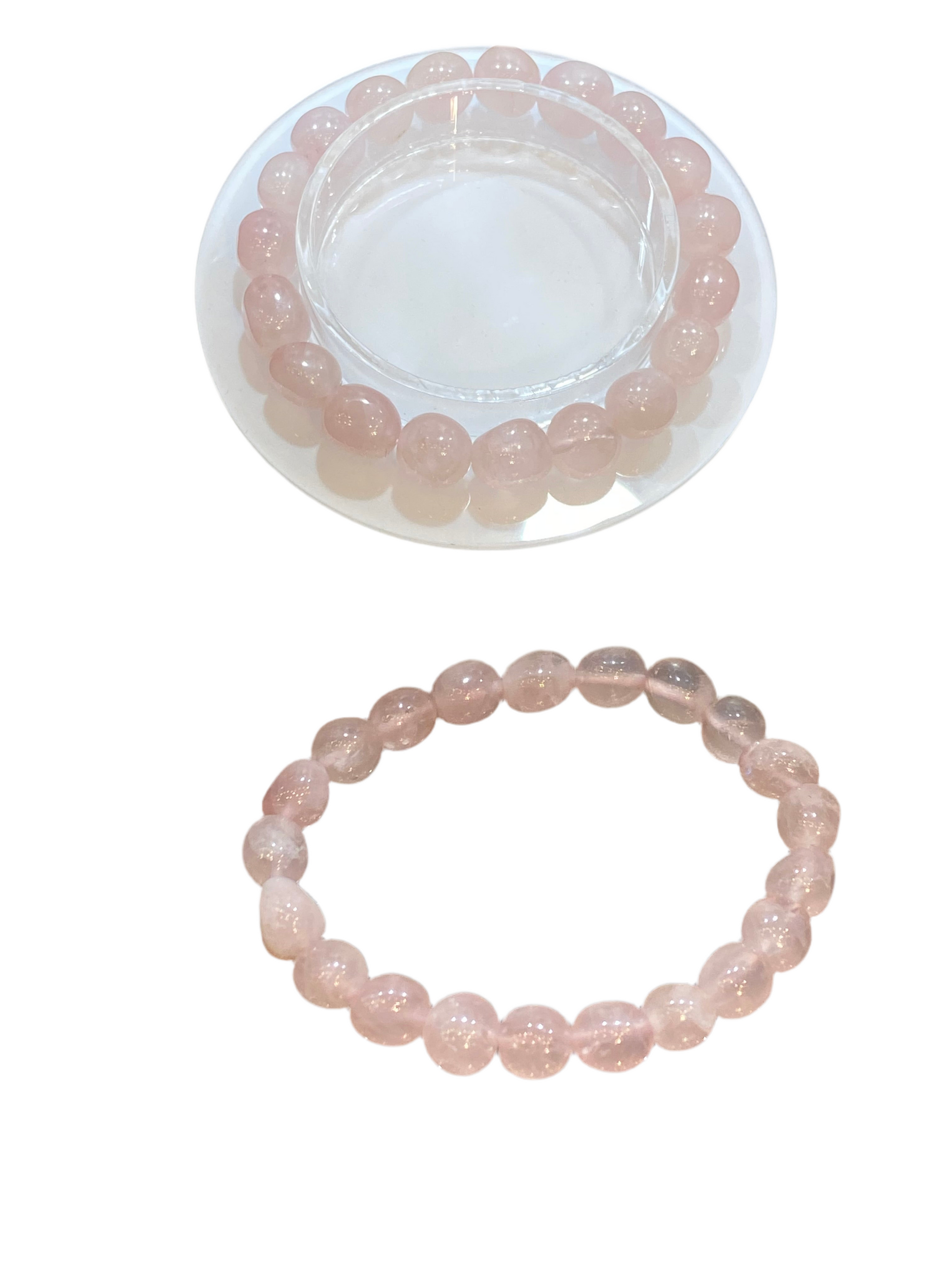 Rose Quartz Nugget Beaded Gemstone Bracelet 