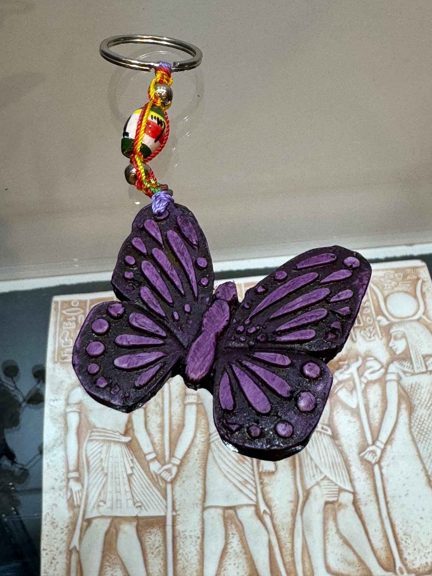 Purple Butterfly Animal Durepox Resin Figurine Keychain