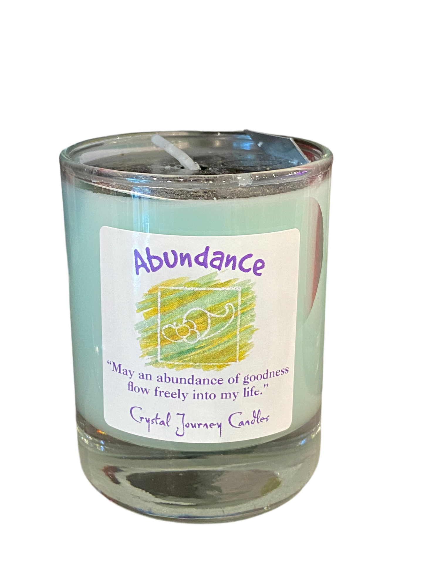 Crystal Journey Abundance Filled Glass Votive Candle | Attract Prosperity and Positive Energy