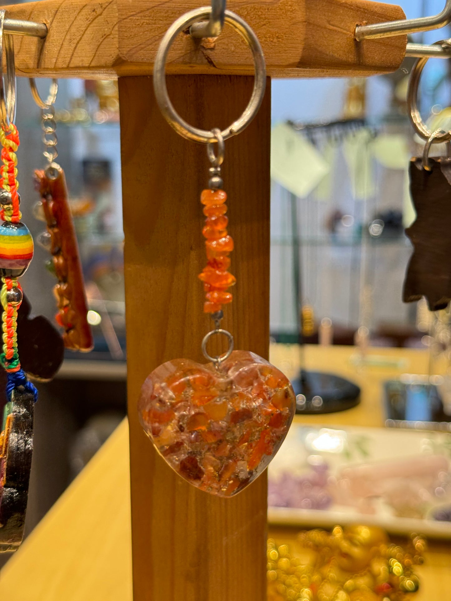 Carnelian Heart Keychain