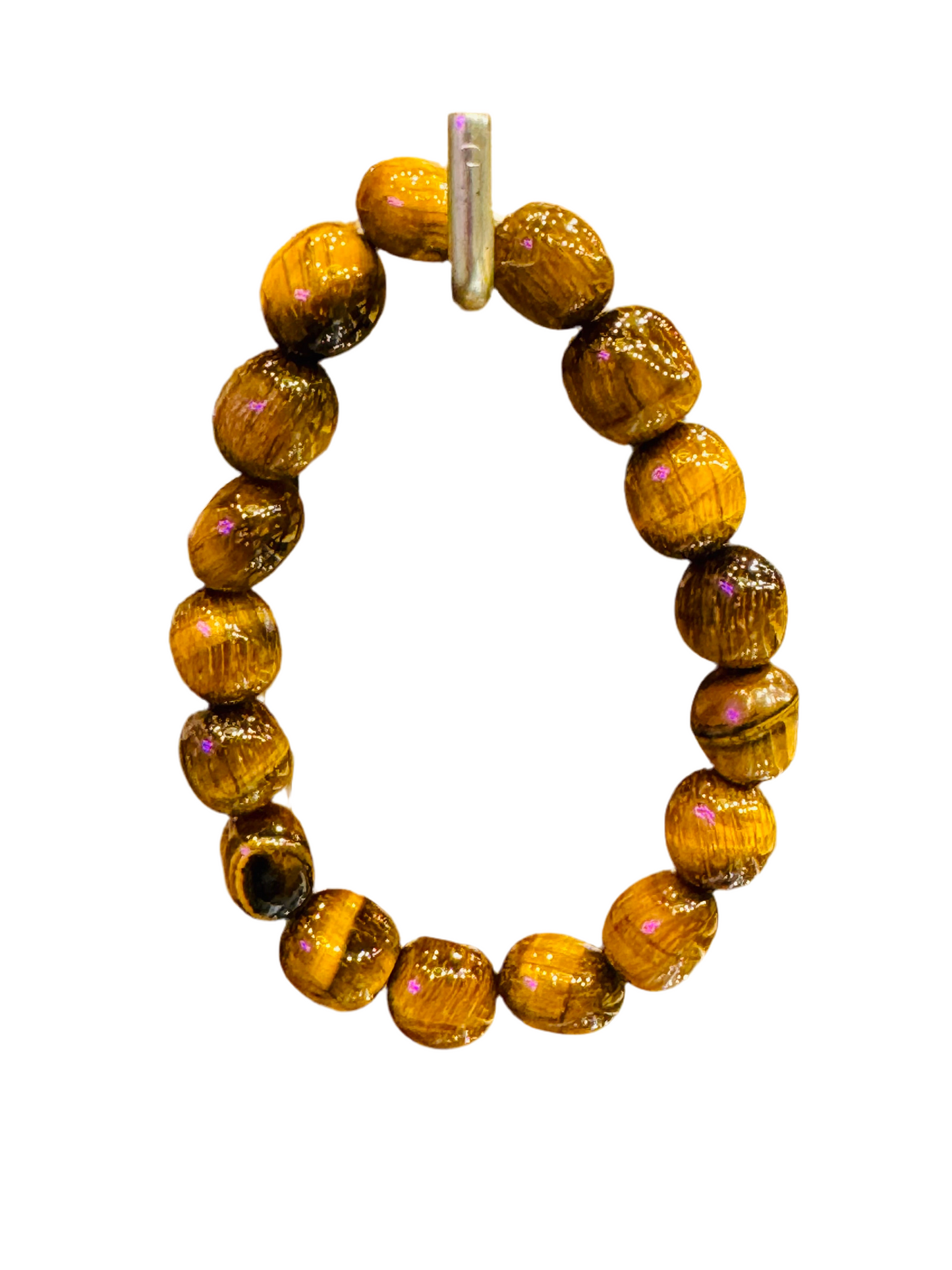 Natural Tigers Eye Nugget Polished Beaded Bracelet 7mm