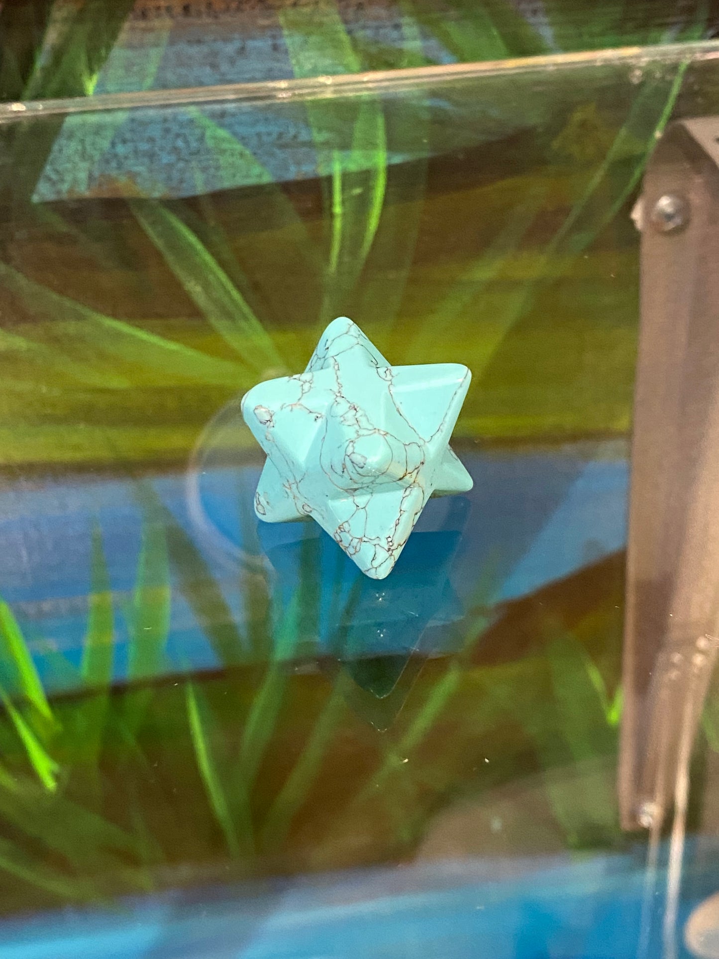 Turquoise Blue Howlite Merkaba Star Small