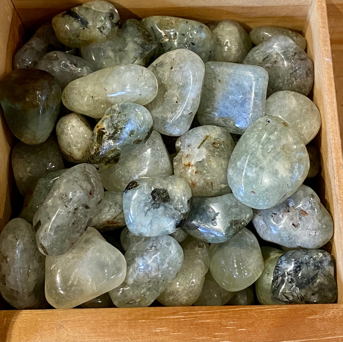 Prehnite w/ Epidote Tumbled Stone 1pc